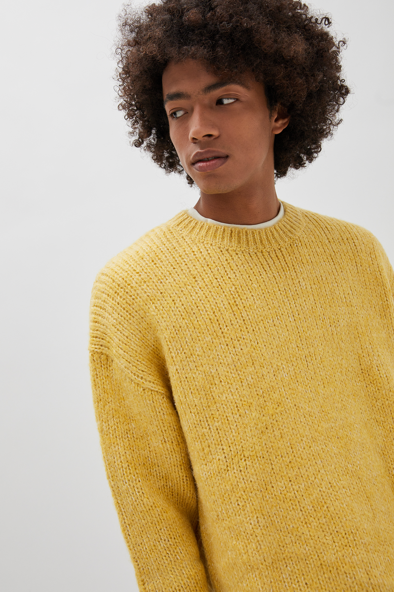 chunky yellow sweater