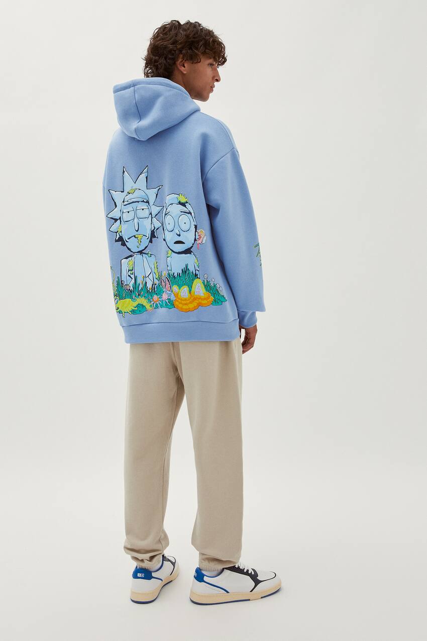 Blue Rick & Morty hoodie, SKY BLUE