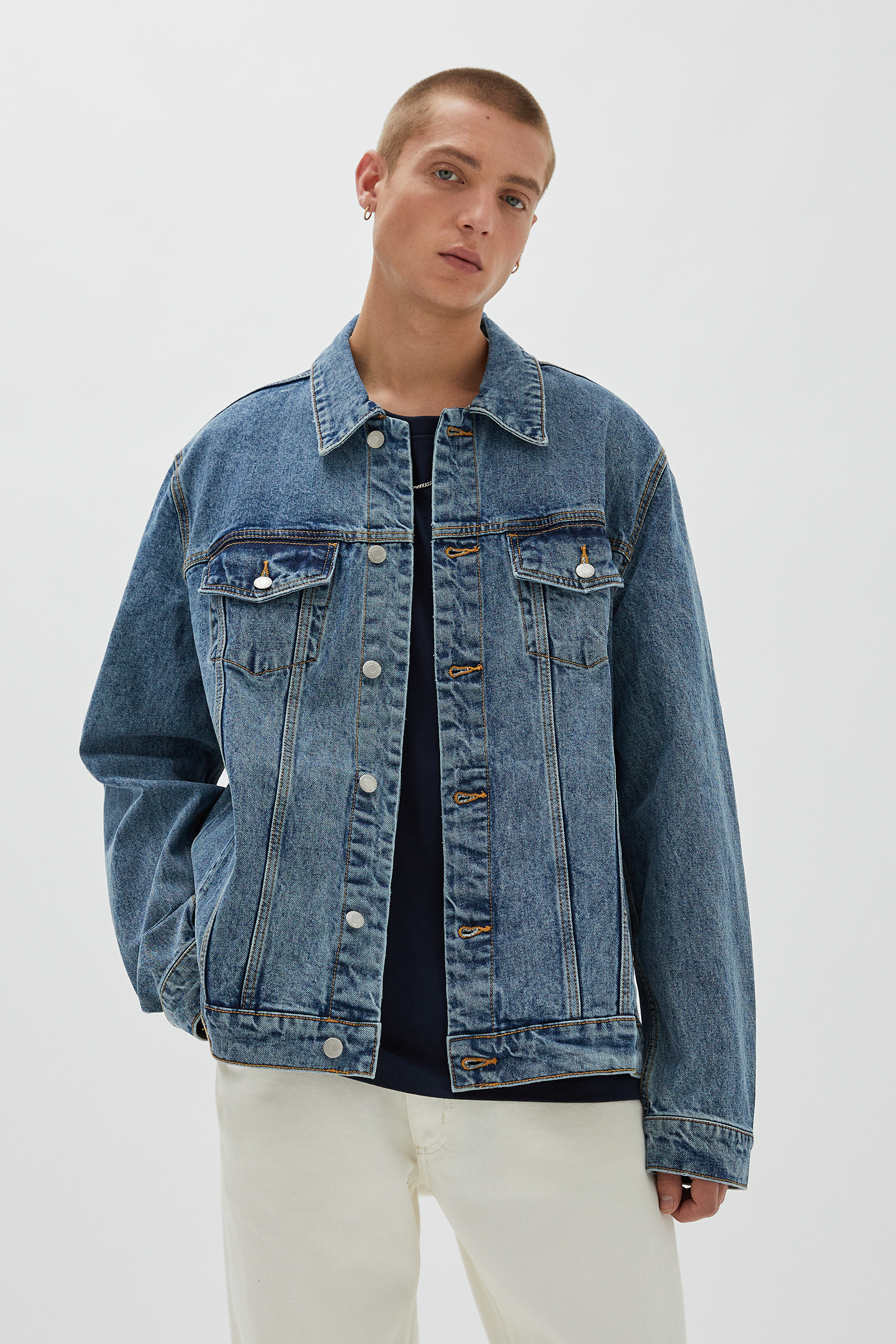 oversized denim jacket pull and bear