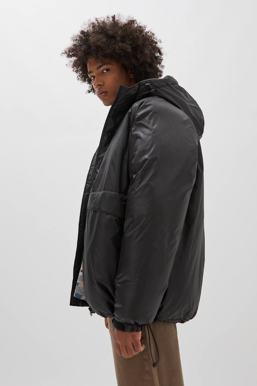 STWD ripstop fabric jacket, BLACK