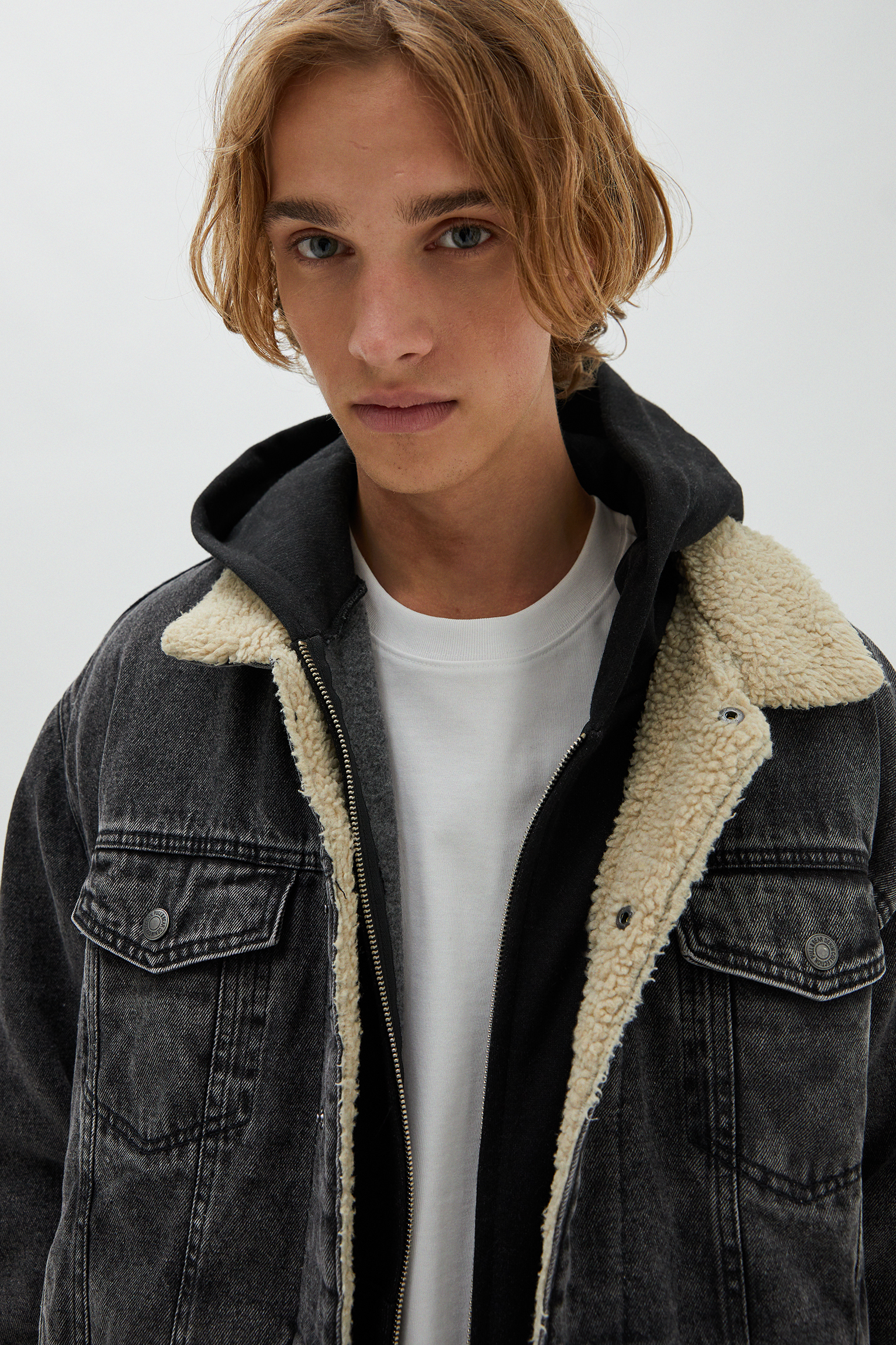 pull and bear longline denim jacket