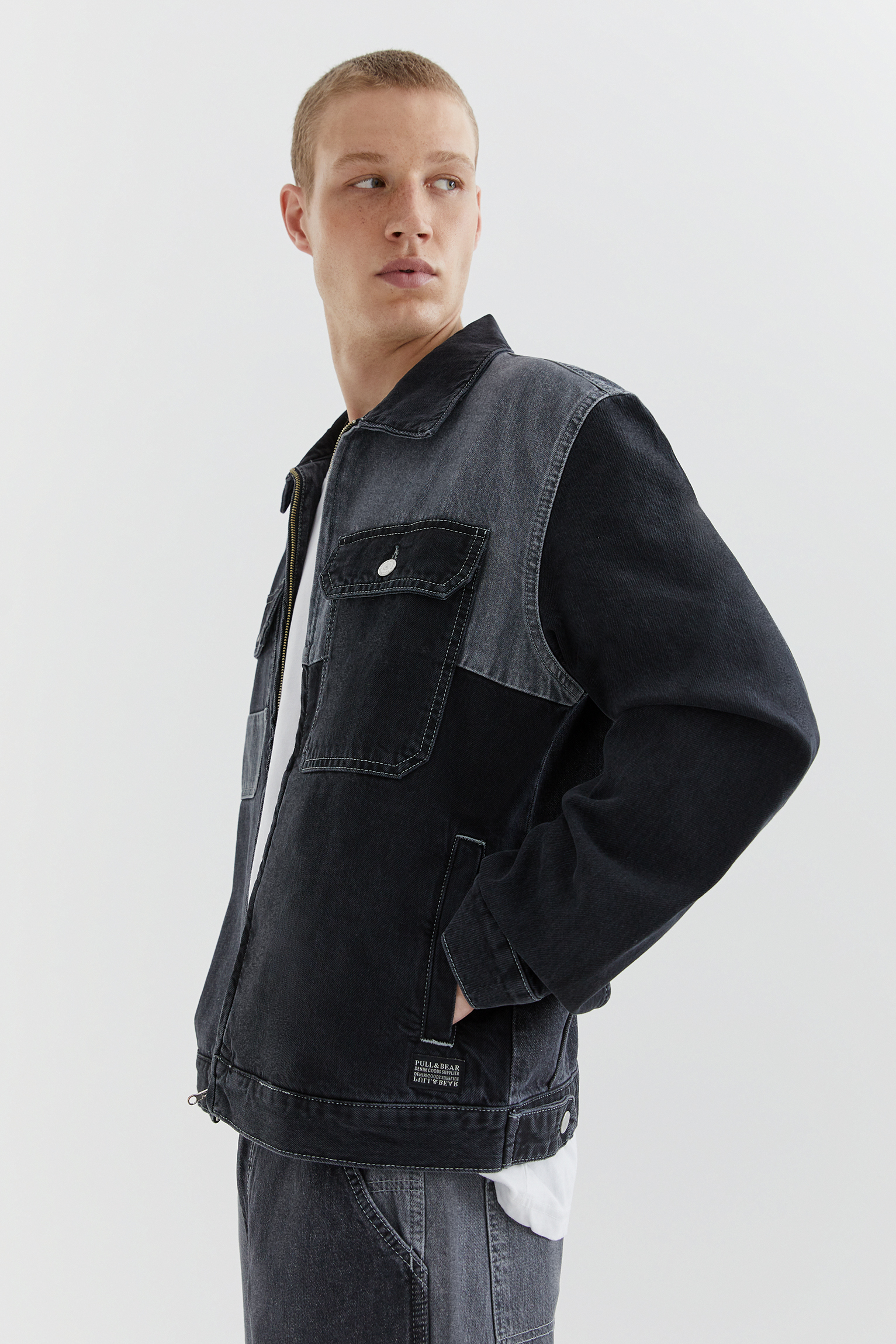 grey colour denim jacket