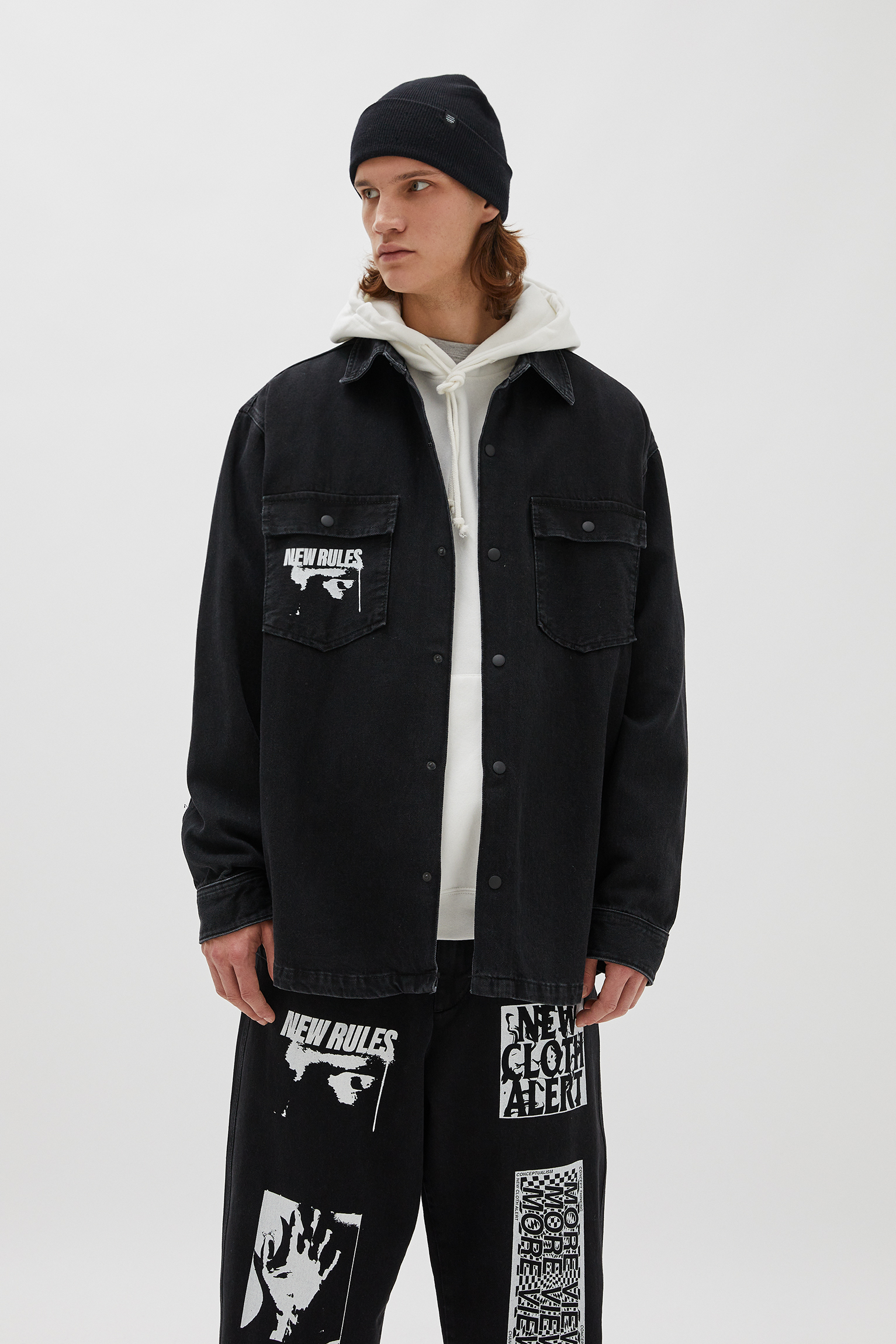 graphic denim jacket