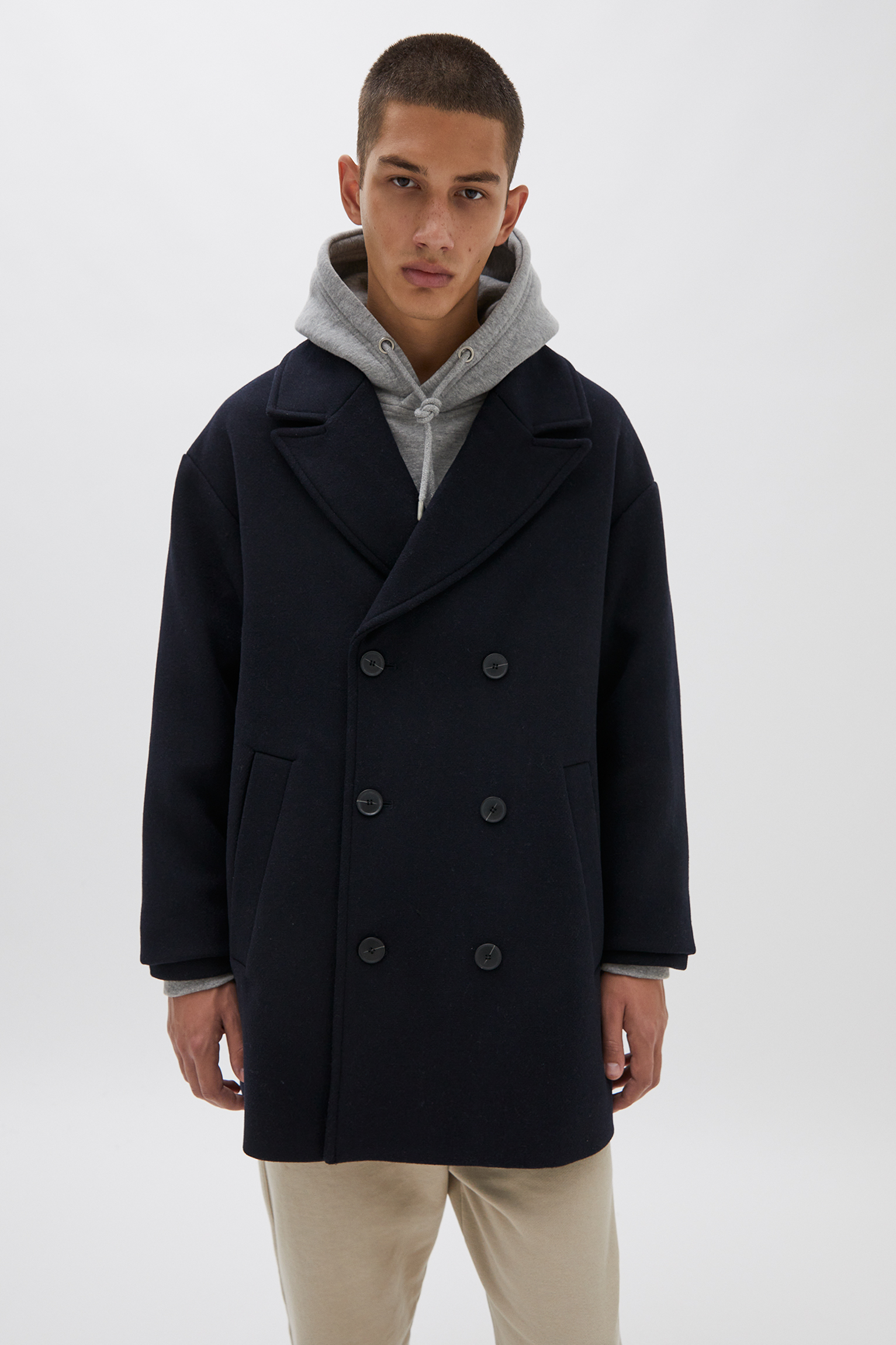 pull and bear wool coat