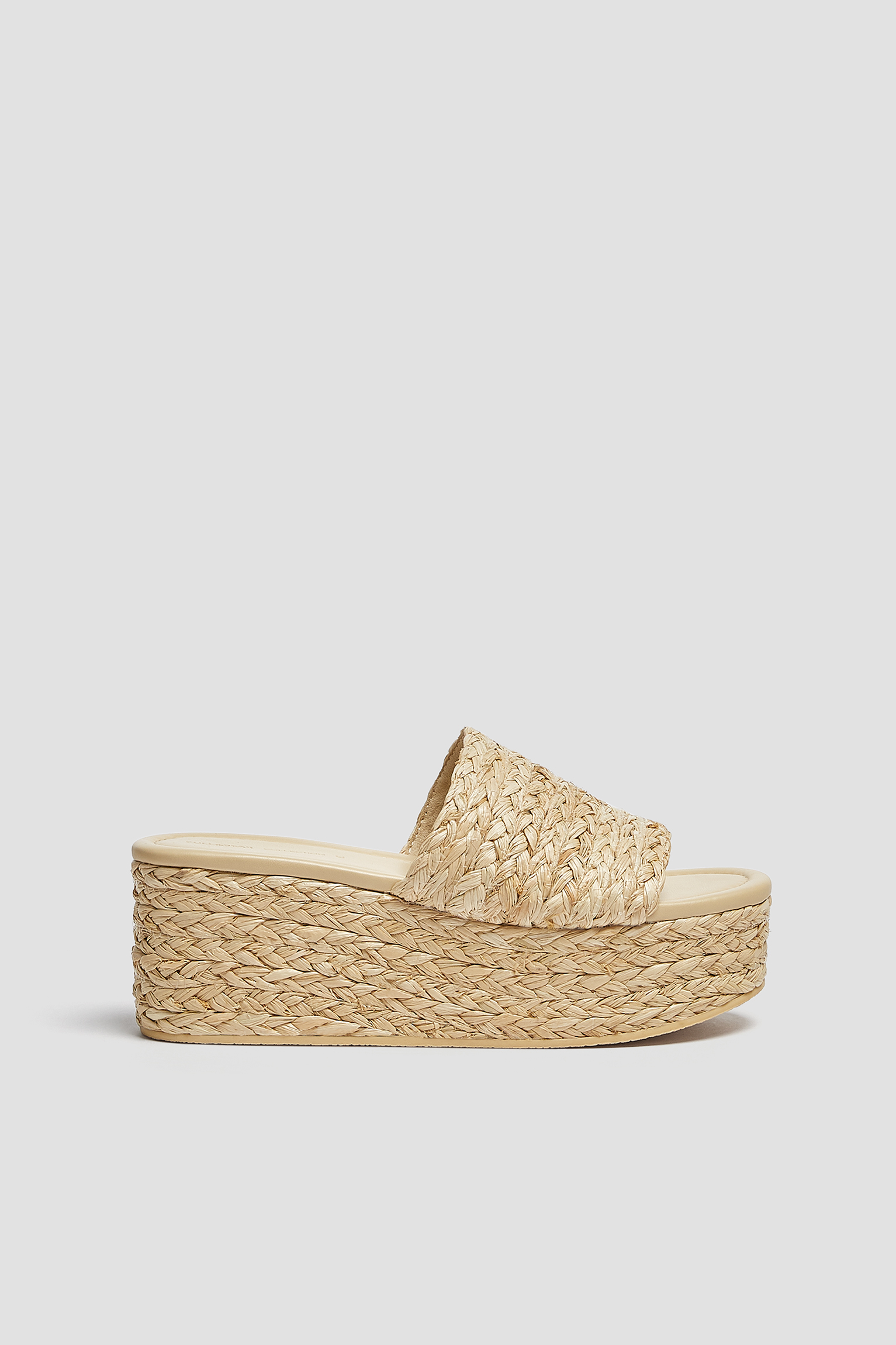 Tamaris Taupe jute sandalen met sleehak - Schoenen.nl