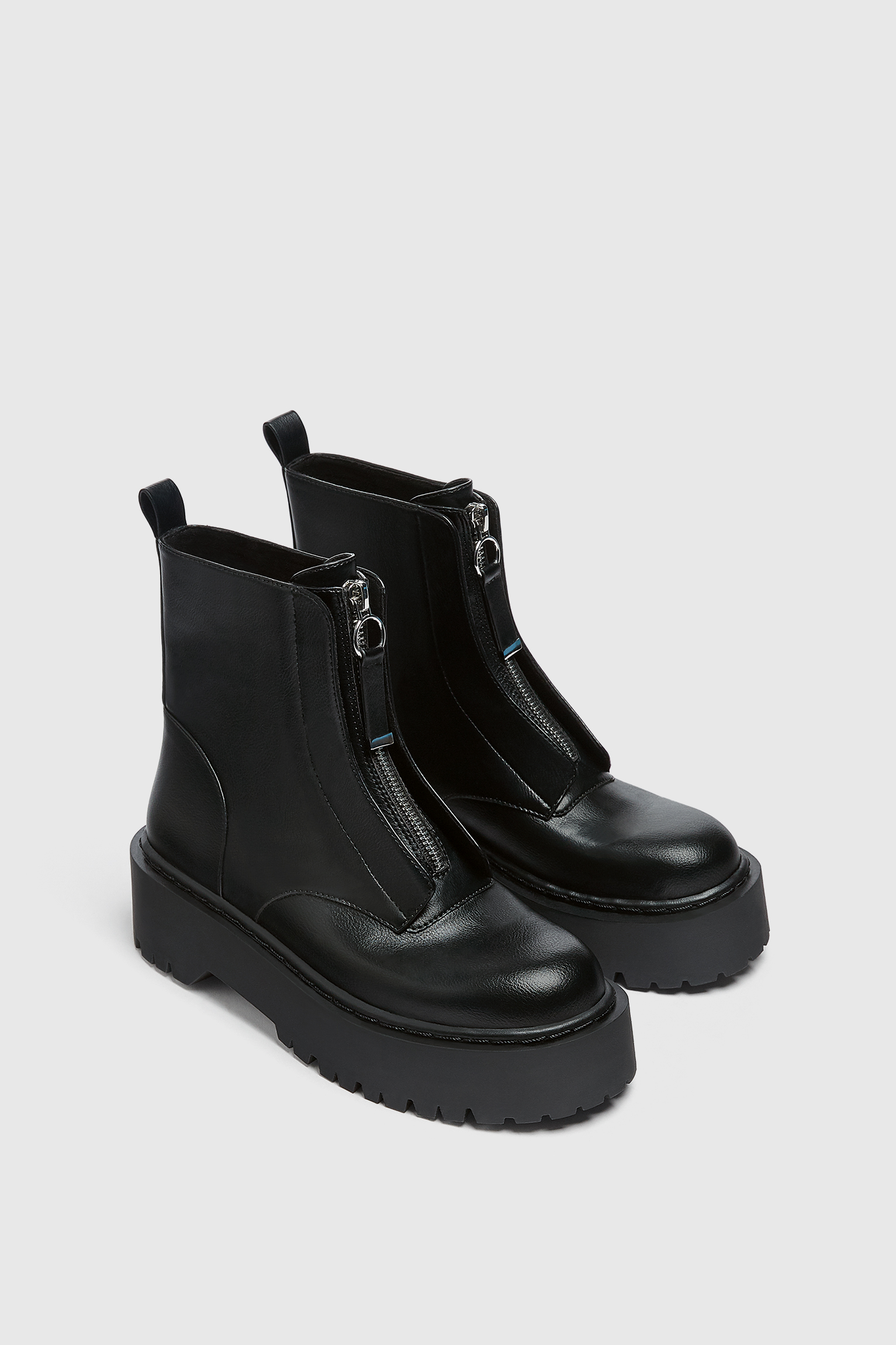 zip flat ankle boots