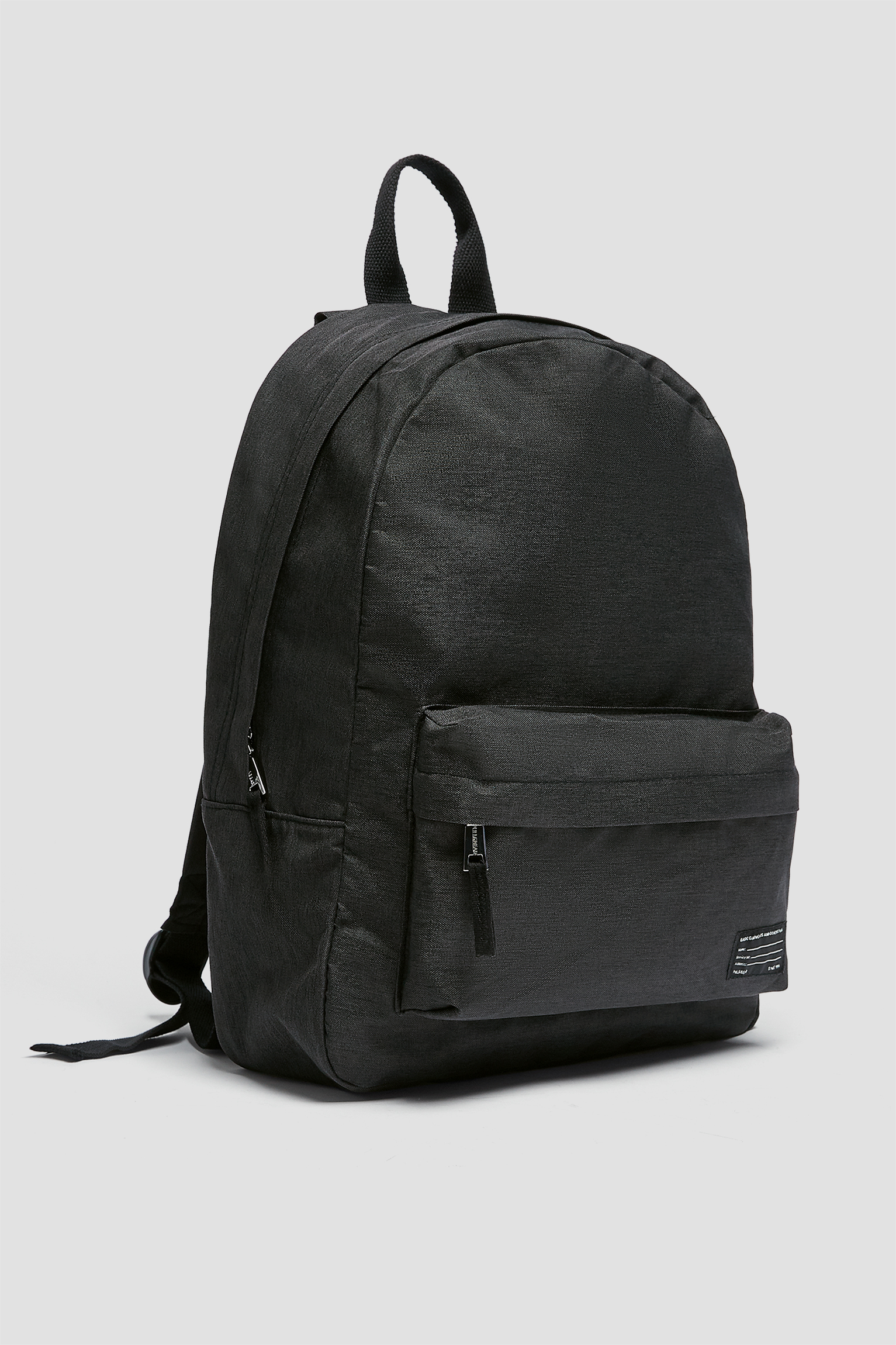 black fabric backpack
