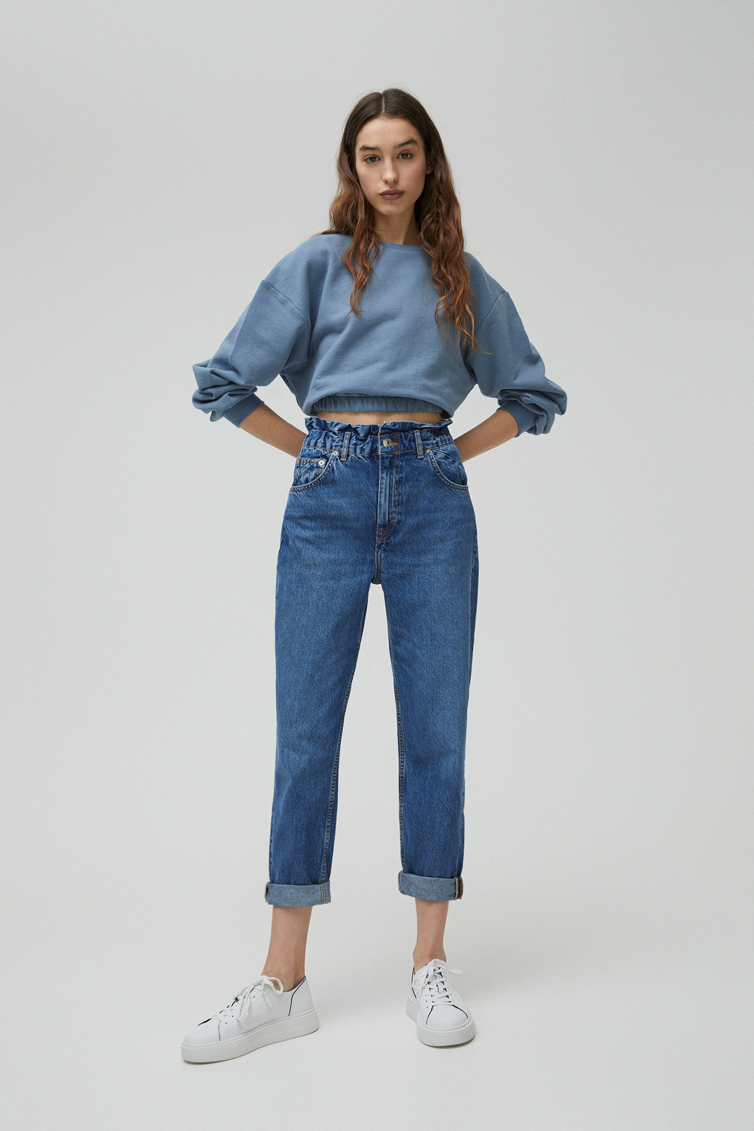 Paper bag jeans pull and bear Clearance