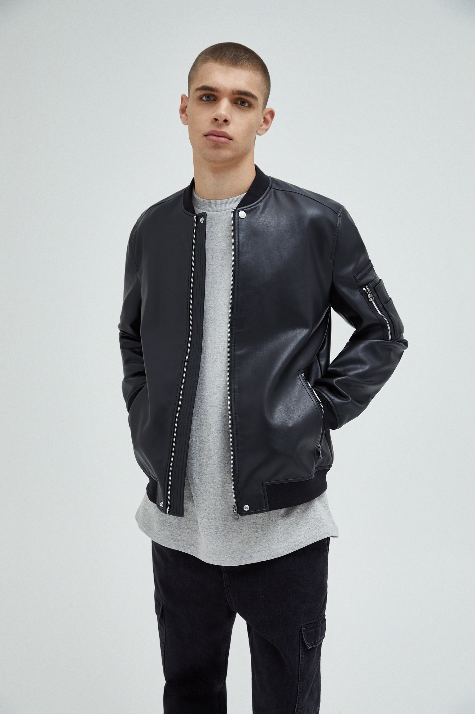 black denim jacket pull and bear