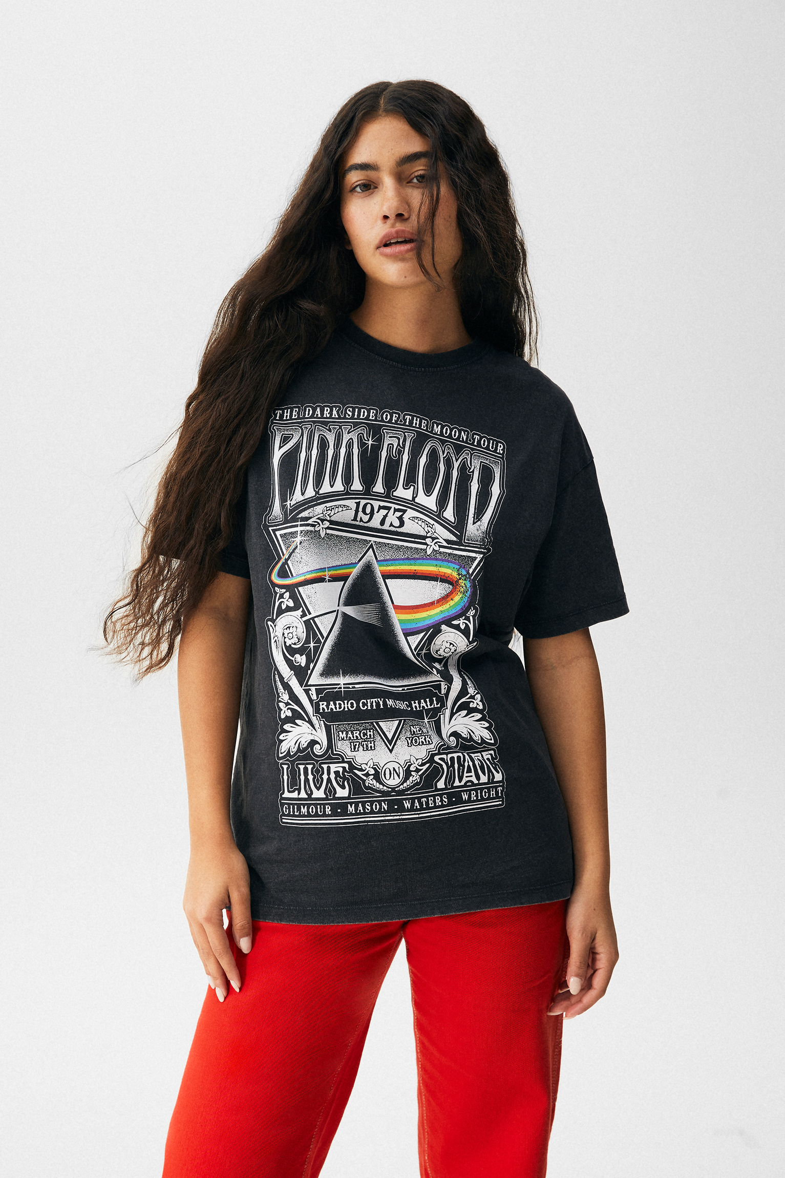 Black Pink Floyd T-shirt - pull\u0026bear