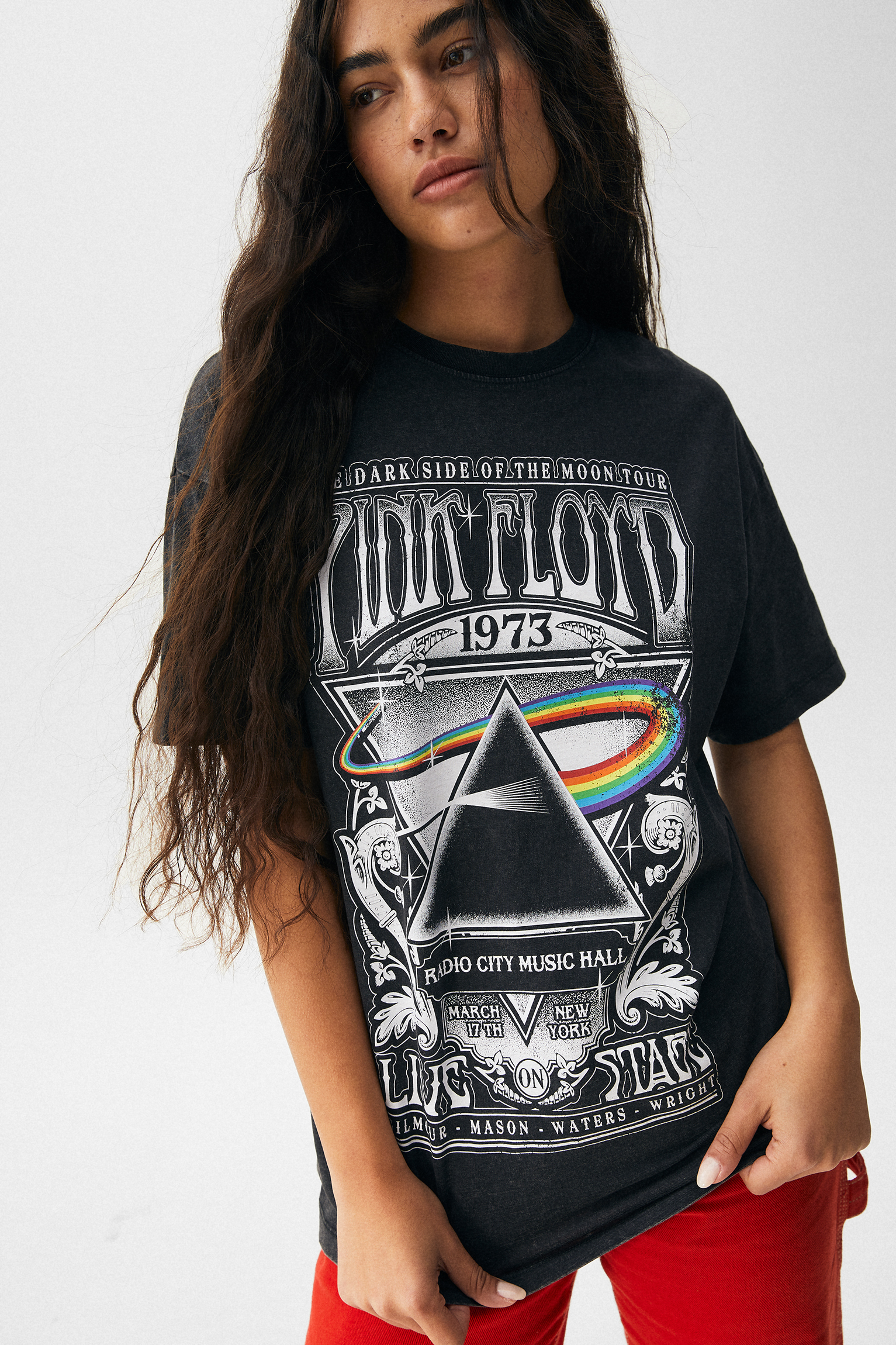 Black Pink Floyd T-shirt - pull\u0026bear