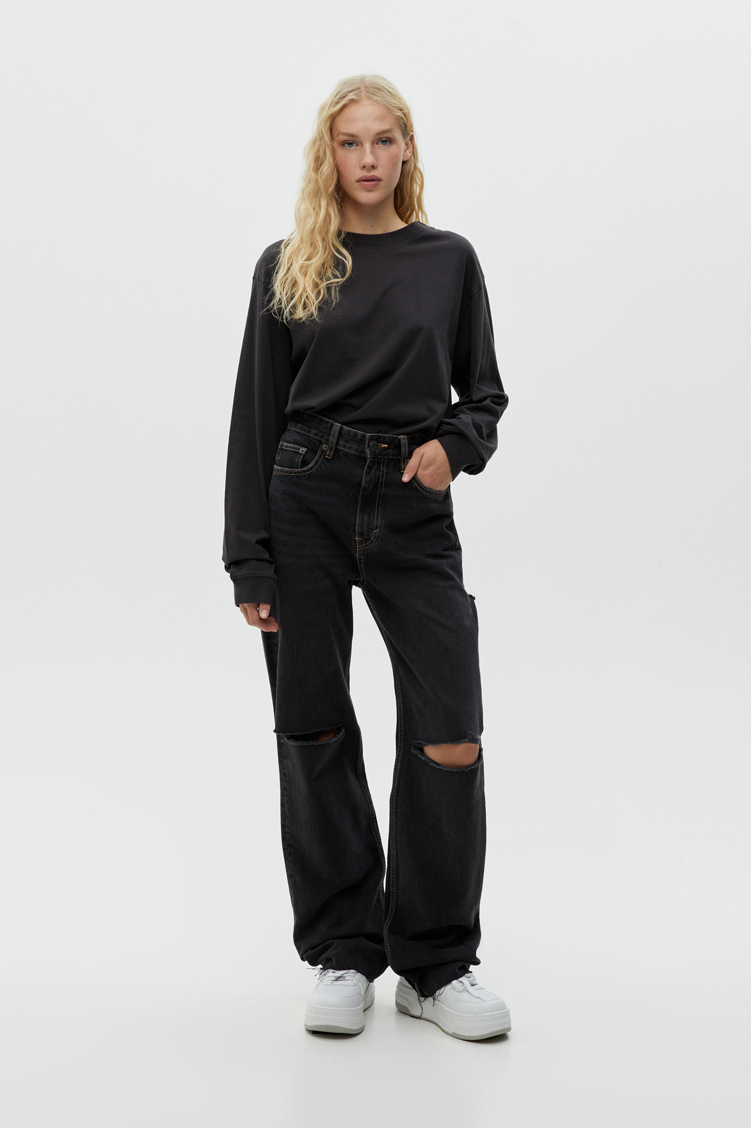 Jeans rectos tiro alto para mujer. Regalo original y único para mujer