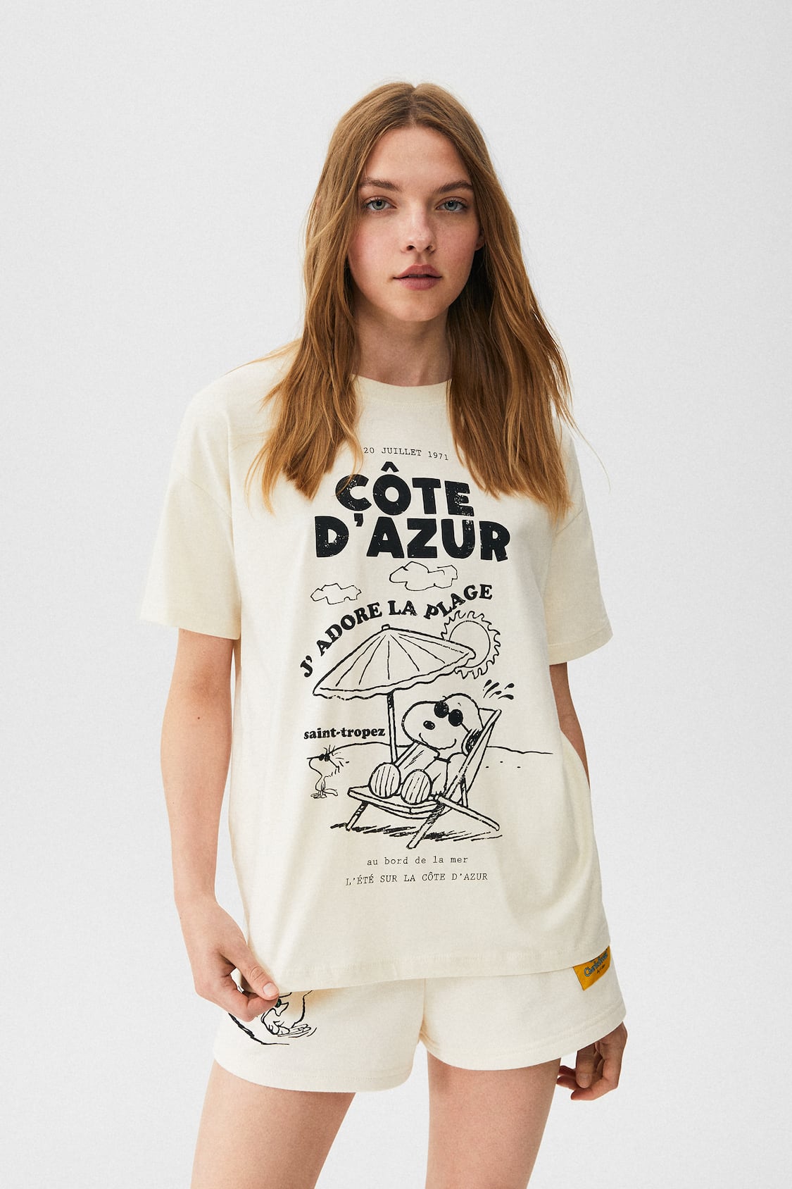 Óxido Primero derrota Camiseta manga corta print Snoopy - PULL&BEAR