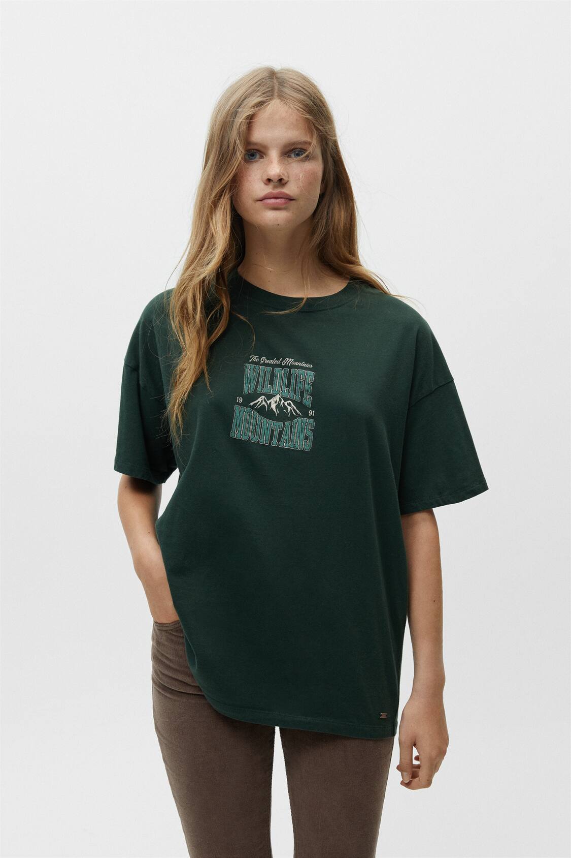 Camiseta manga montaña - PULL&BEAR