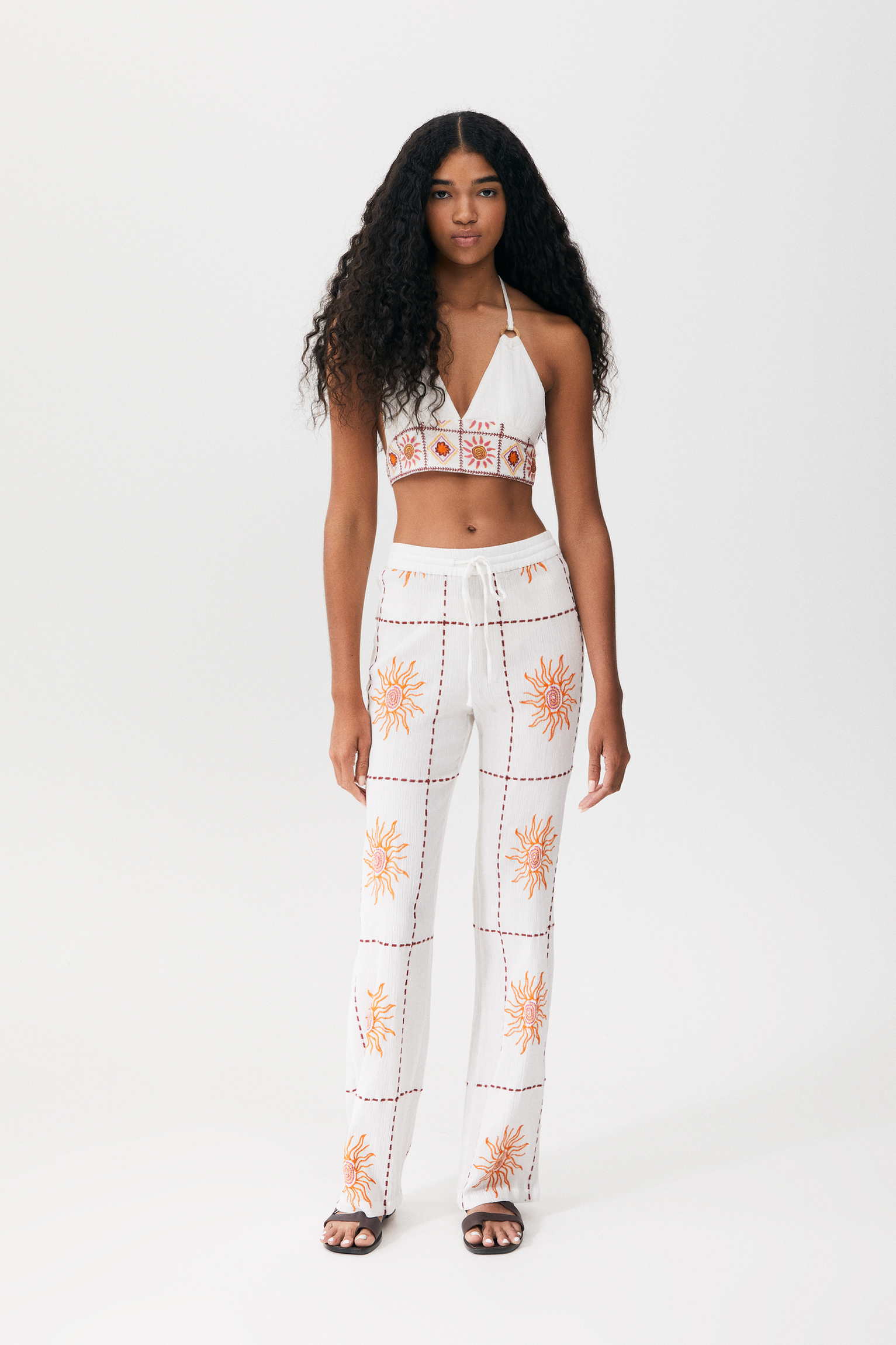 Comprar Pantalón crop fluido goma cintura Blanco Surkana - Tienda Surkana  Oficial
