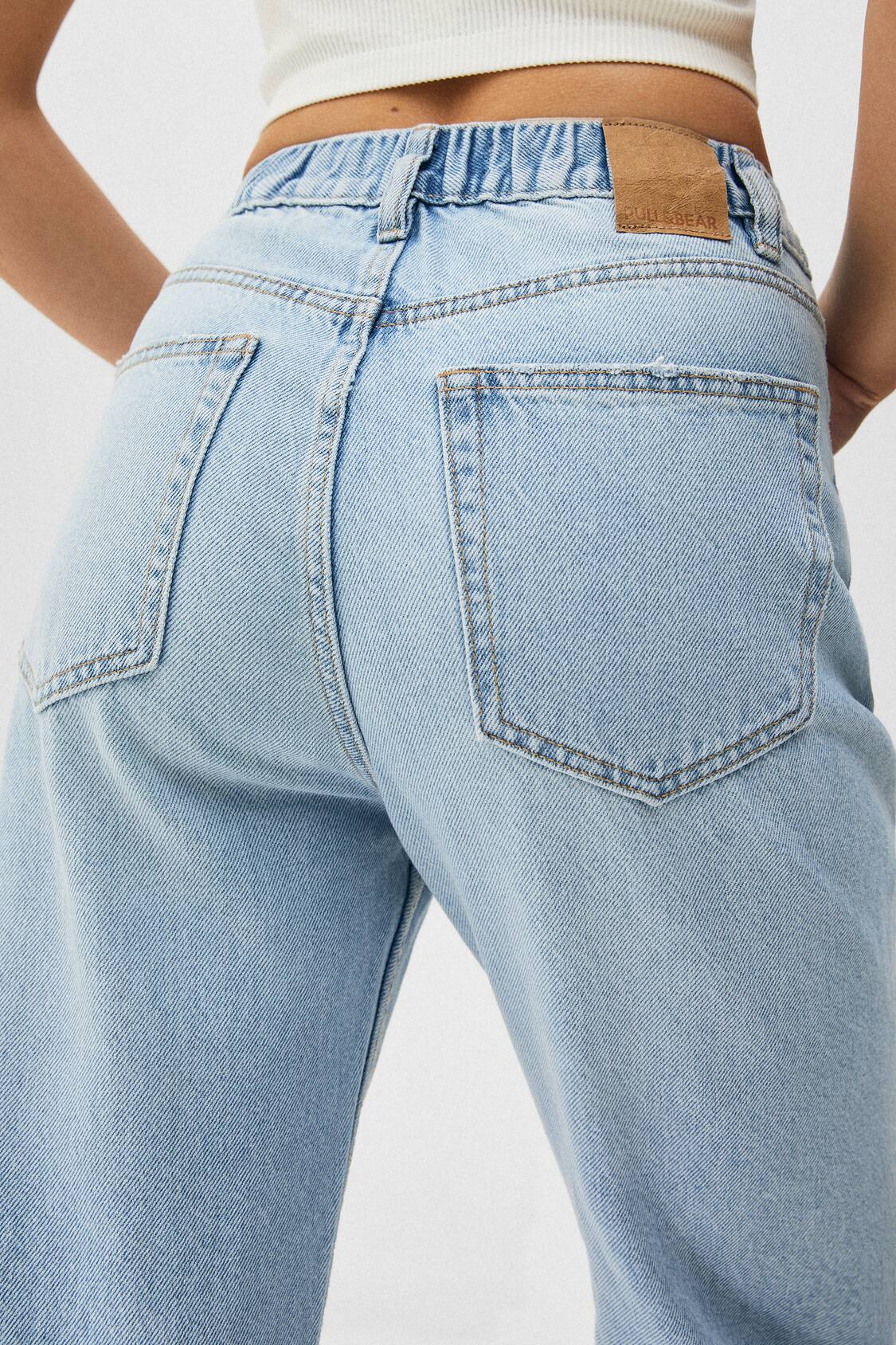 Jeans tiro alto goma cintura -