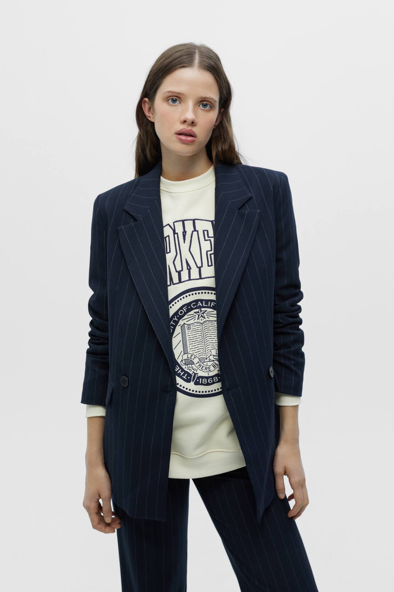 Blazer double boutonnage poches - pull&bear
