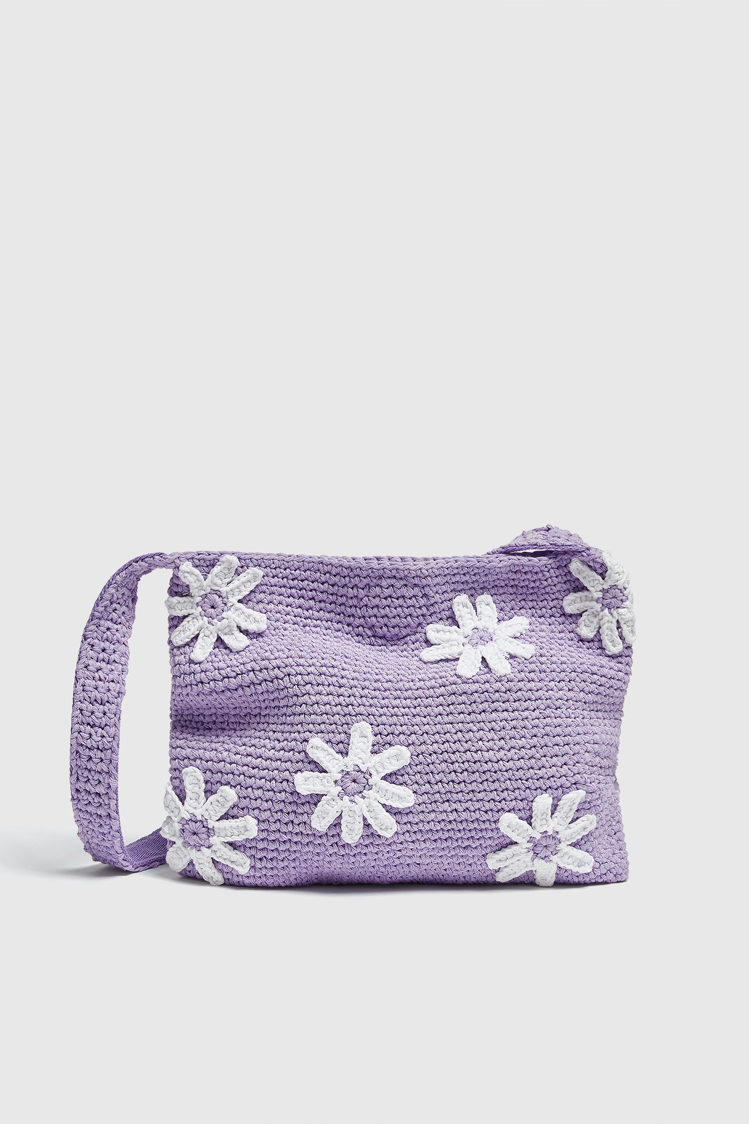 Bolso de hombro crochet margaritas - PULL\u0026BEAR