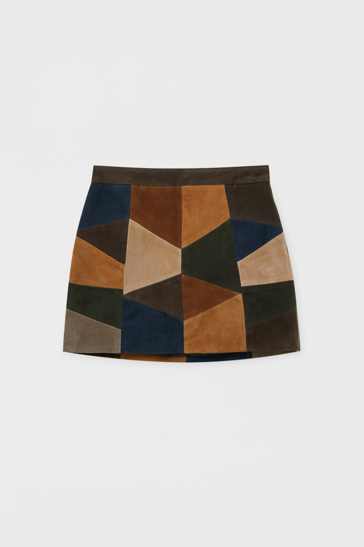 suede patchwork skirt
