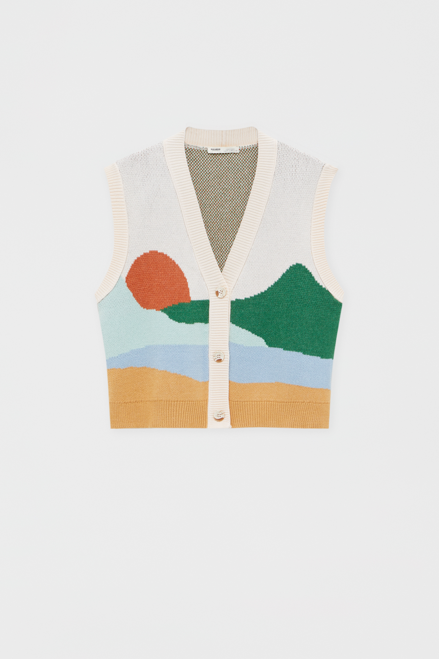 Chaleco punto paisaje - PULL\u0026BEAR