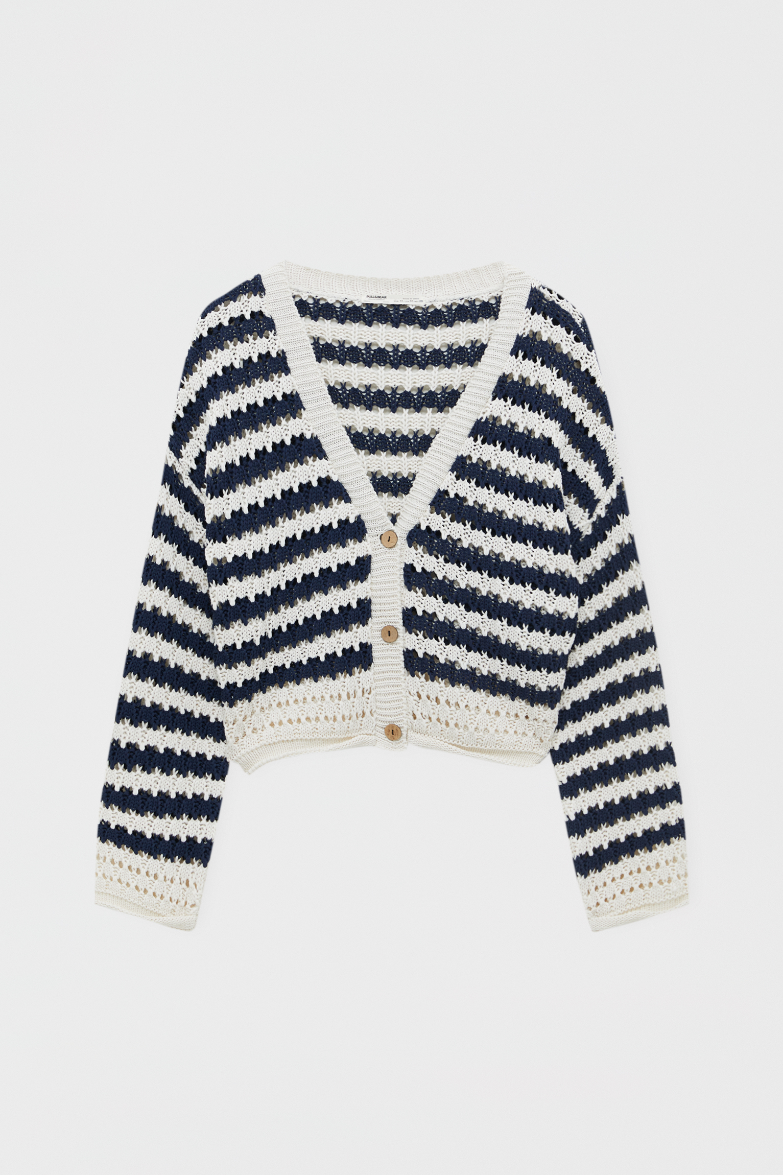 Cárdigan crochet rayas marineras - PULL\u0026BEAR