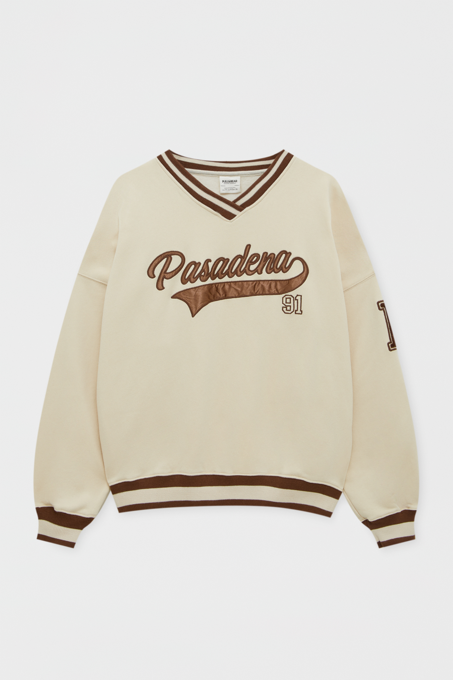 Sudadera college cuello pico Pasadena - PULL\u0026BEAR