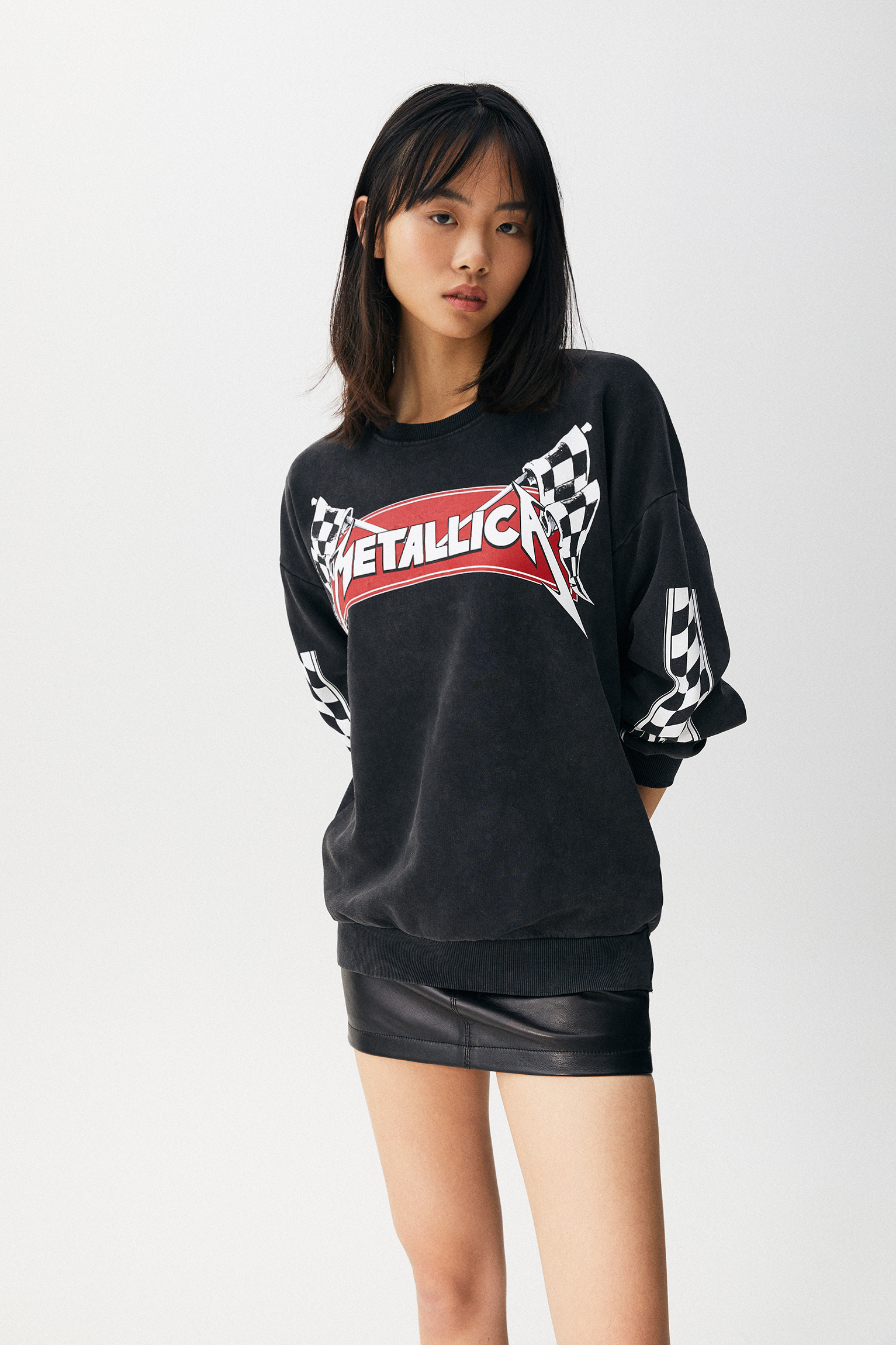 Sudadera Metallica damero - PULL\u0026BEAR