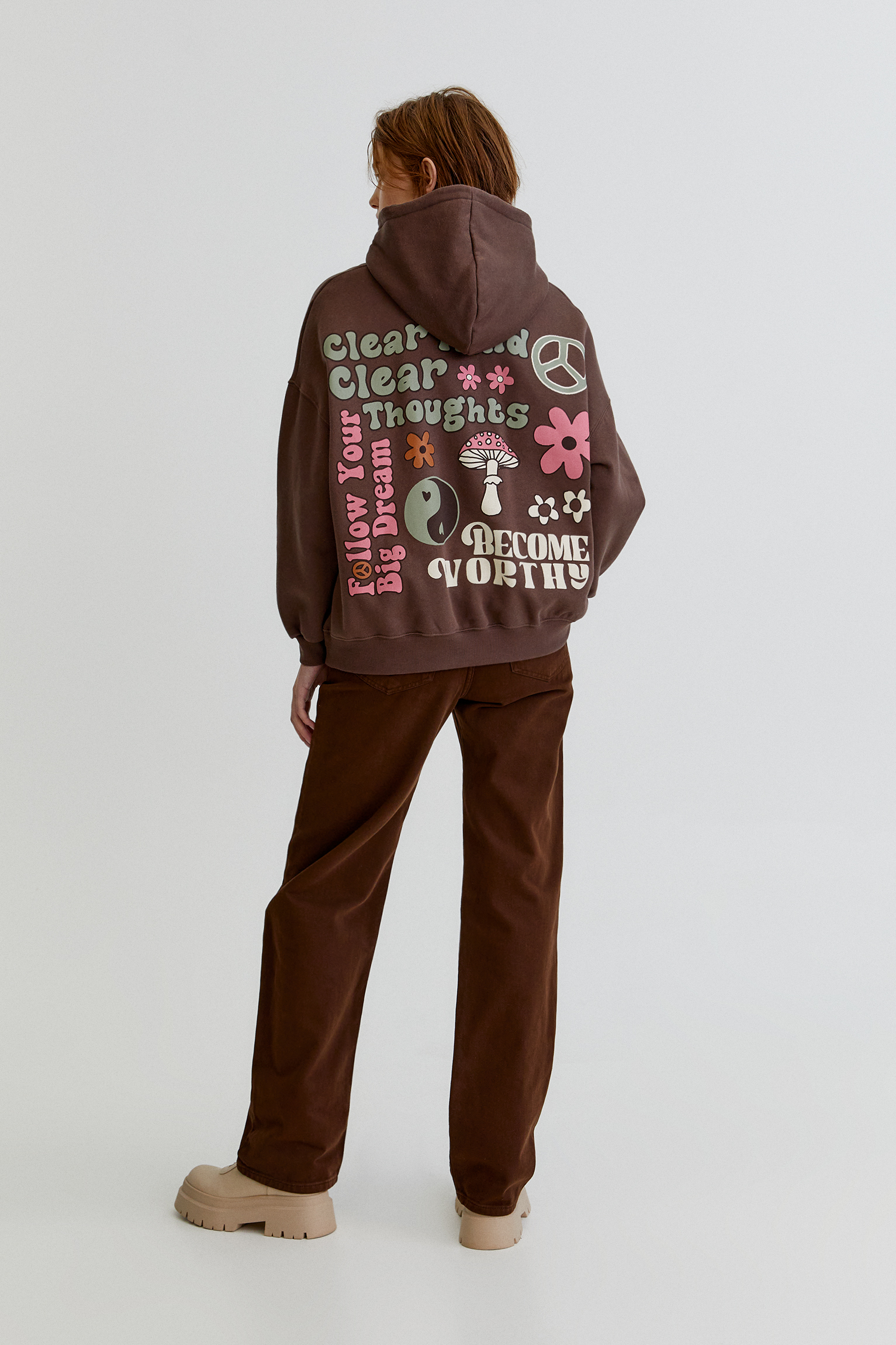Sudadera capucha oversize gráfico - PULL\u0026BEAR