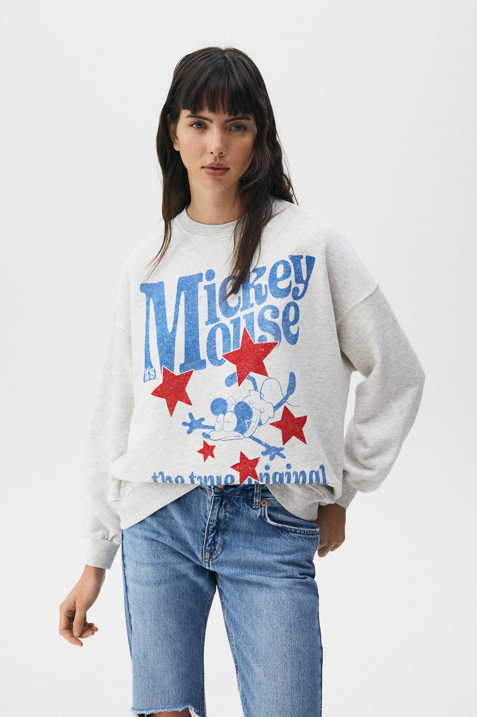 Sudadera gris Mickey Mouse - PULL\u0026BEAR