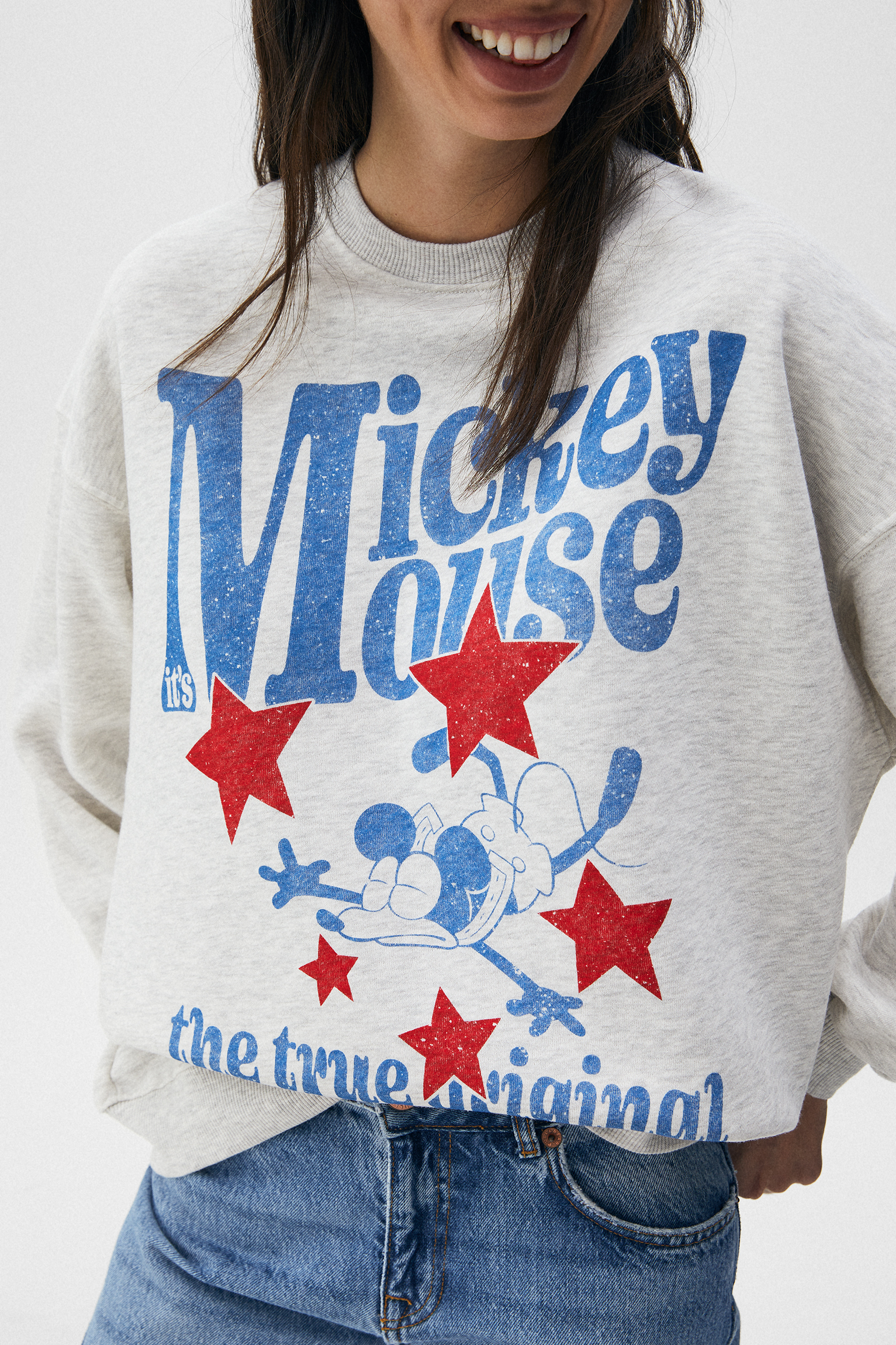 Sudadera gris Mickey Mouse - PULL\u0026BEAR