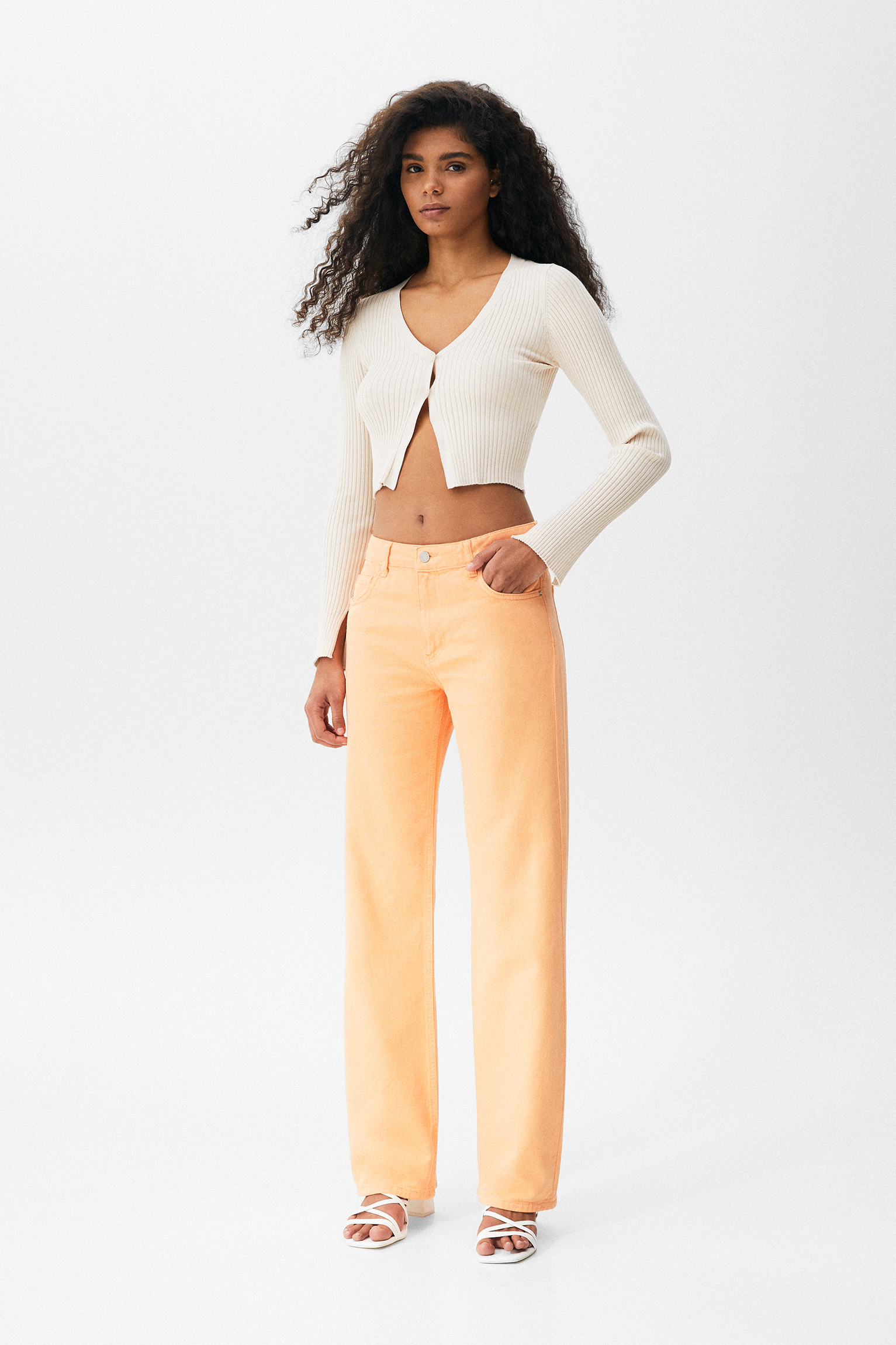 Pantalón Ancho Recto Jeans Claro Gris | Jeans renatta\u0026go Mujer - Roma Frost  Hart