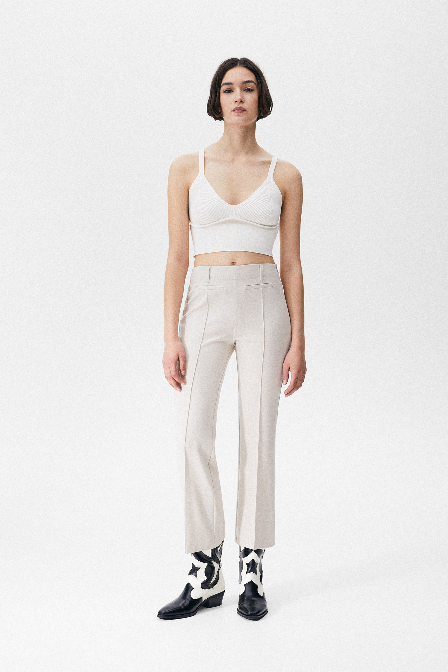 Pantalón de vestir tiro medio - PULL\u0026BEAR