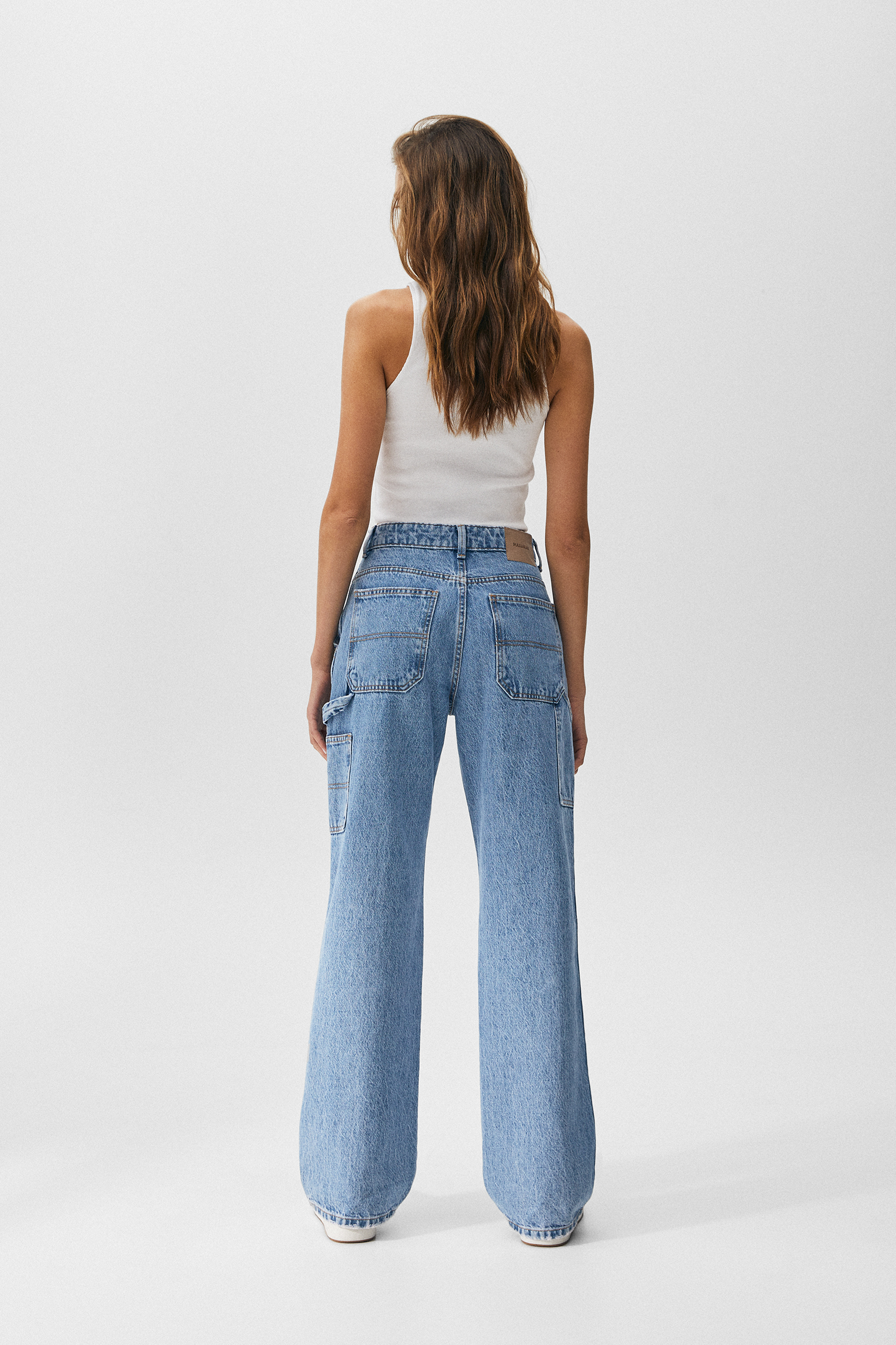 High-waist straight-leg carpenter jeans 