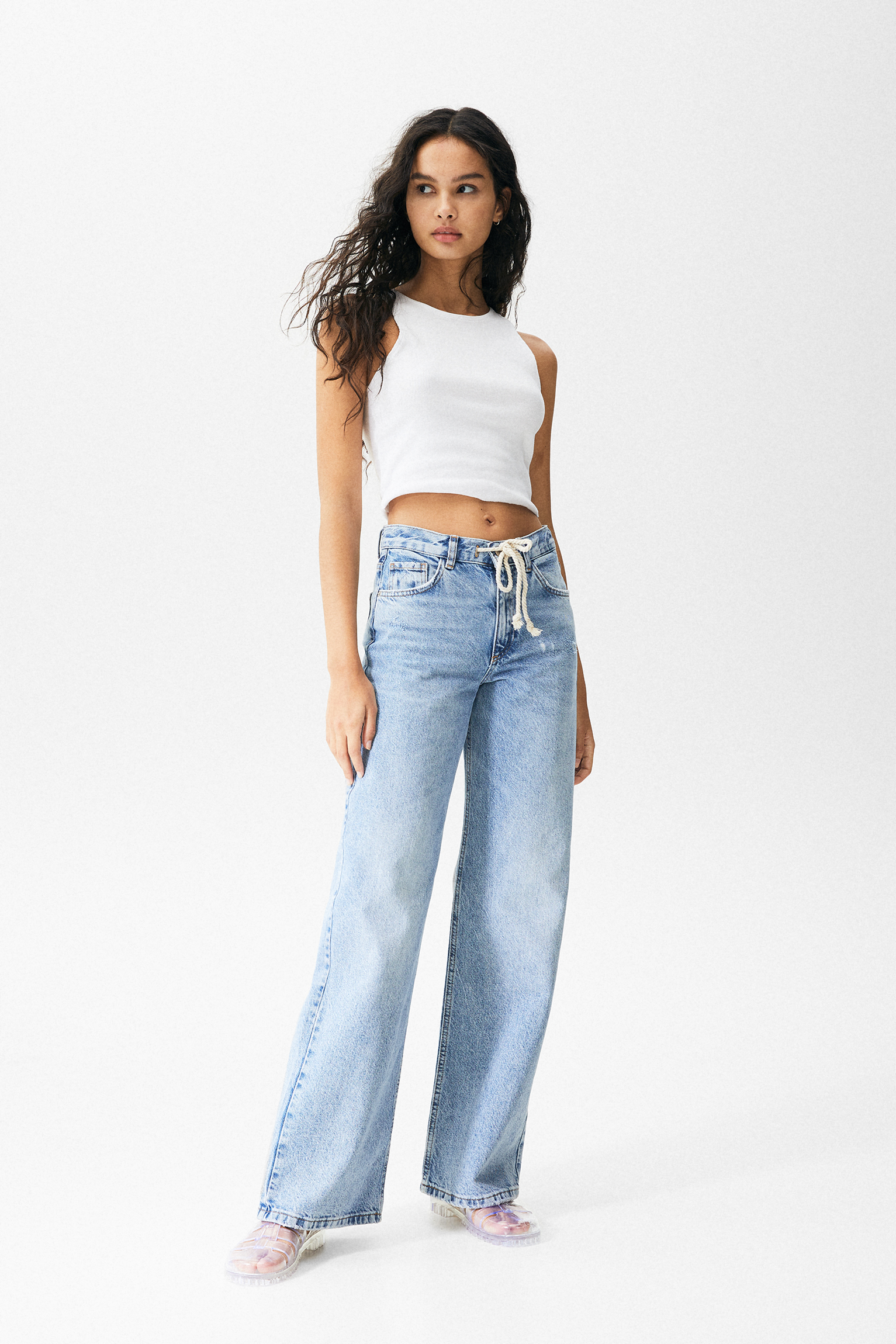 Jeans wide leg tiro medio - PULL\u0026BEAR