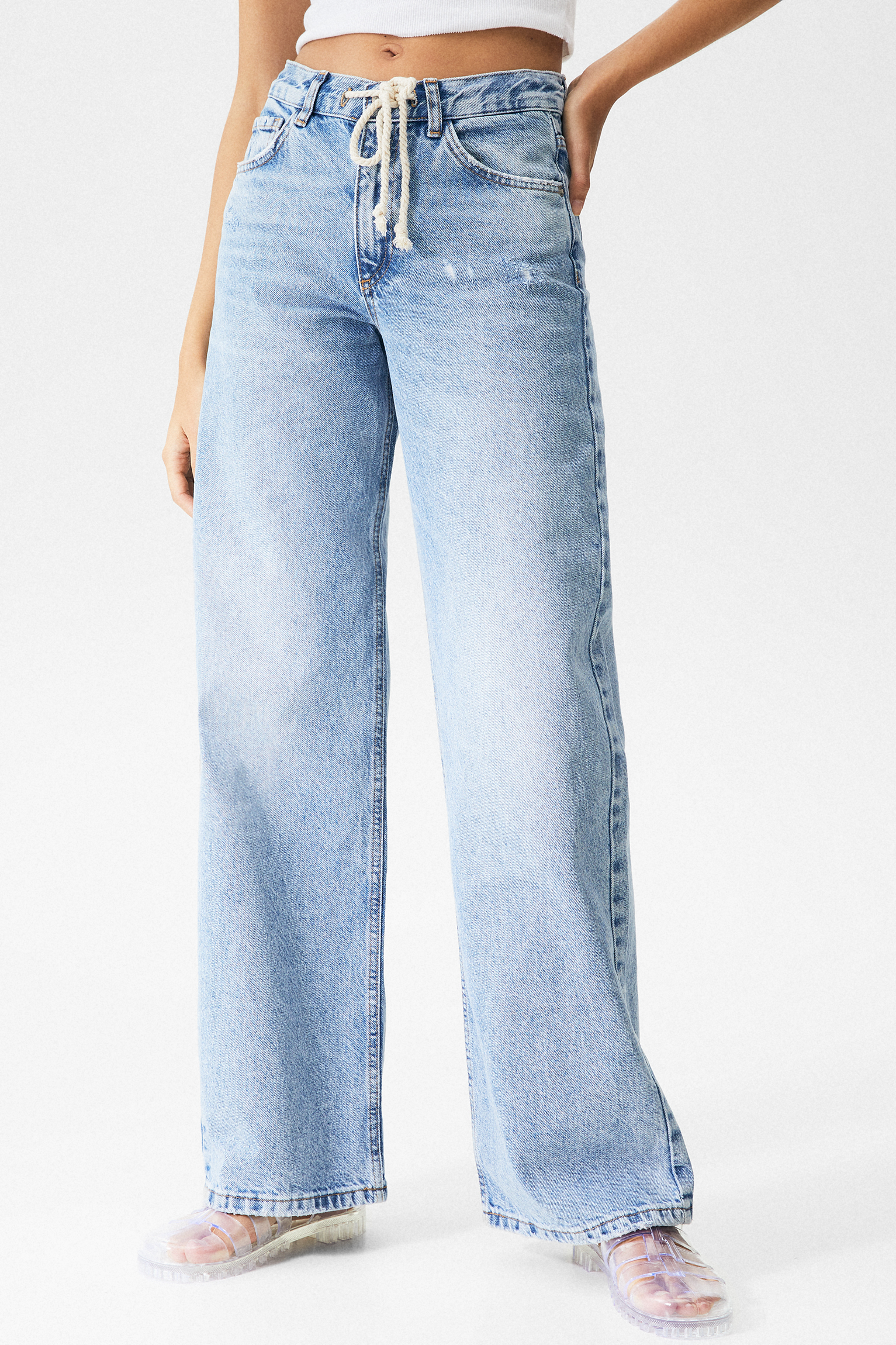 Jeans wide leg tiro medio - PULL\u0026BEAR