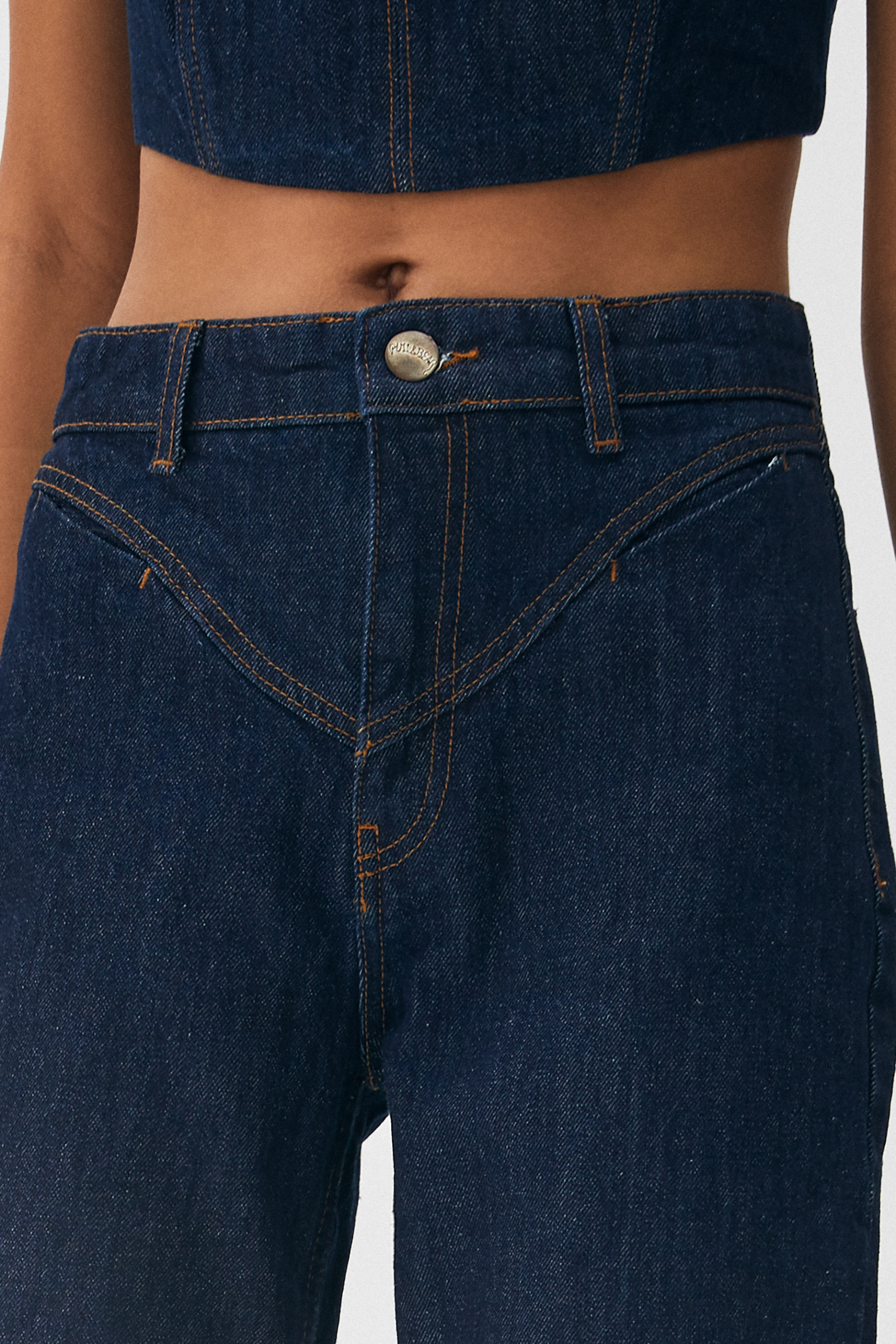 Straight fit jeans with yoke - PULL\u0026BEAR