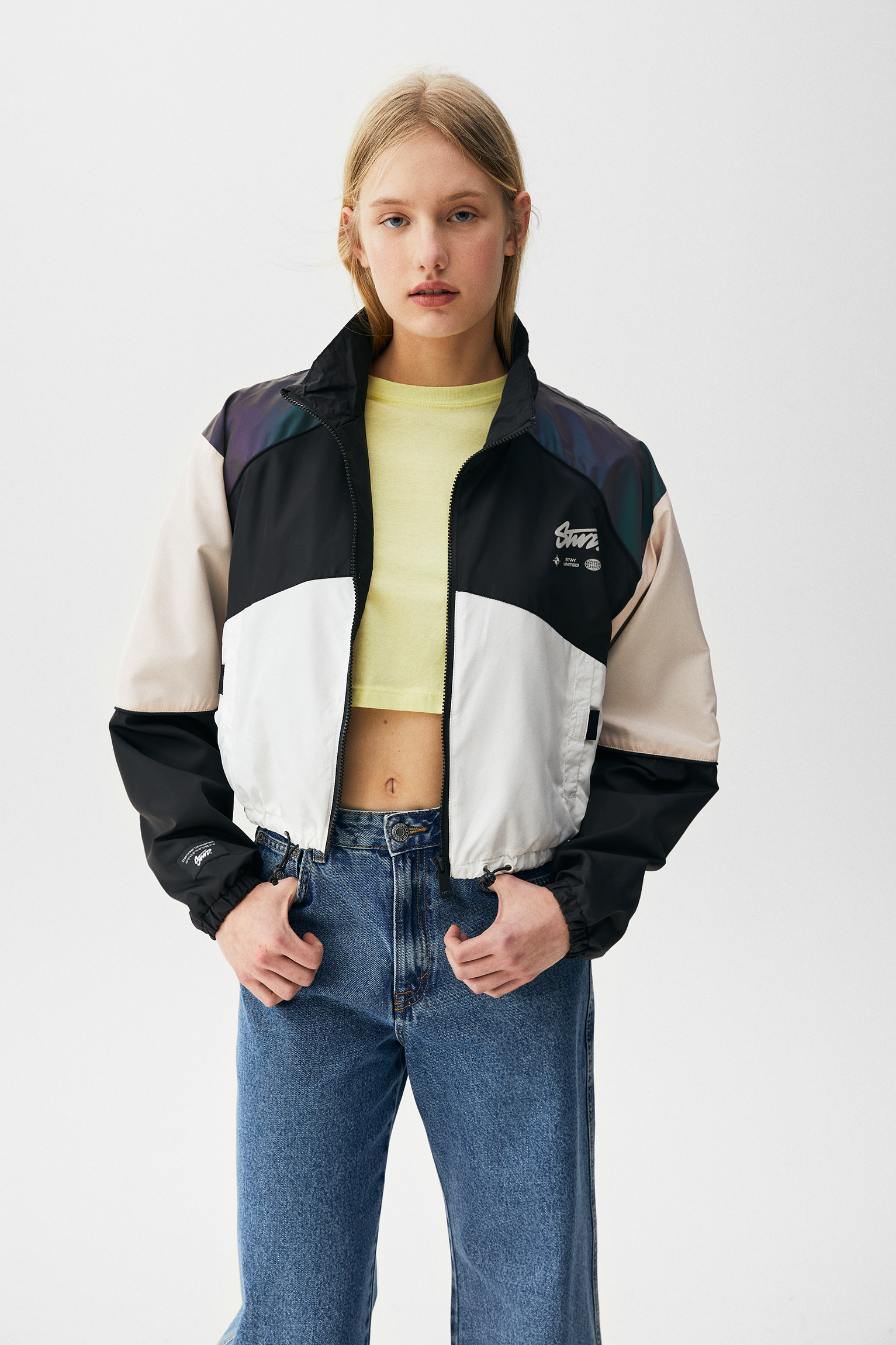 pull and bear colour block jacket