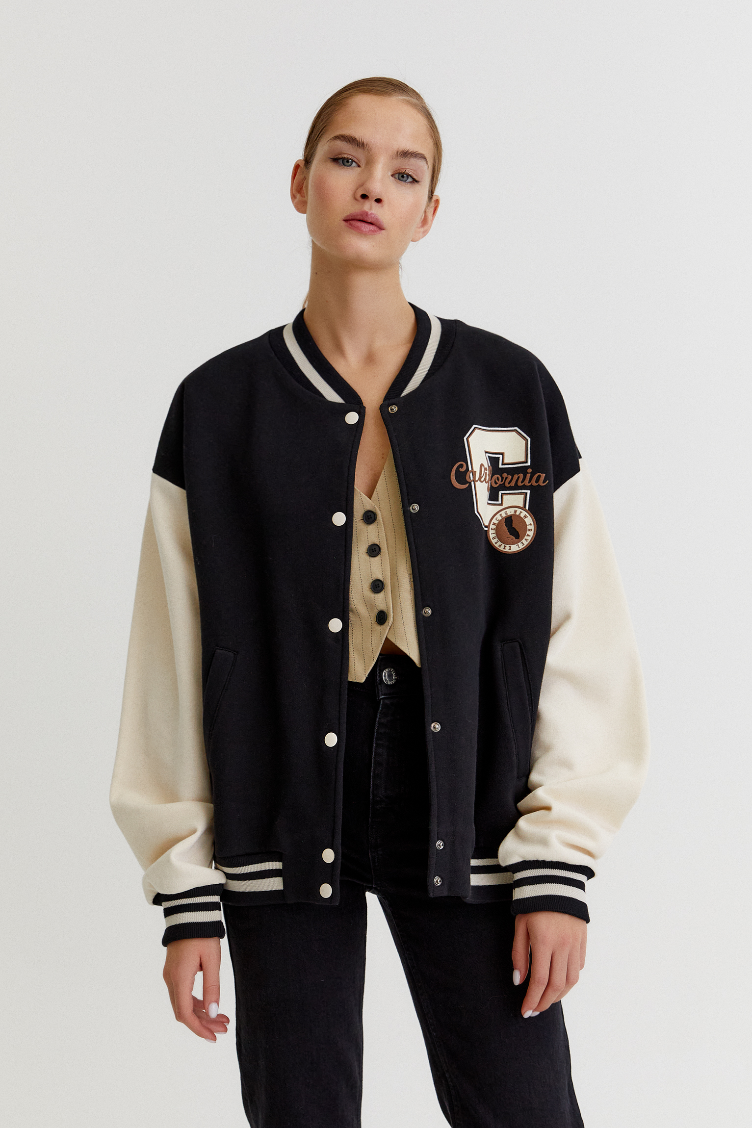 varsity jacket black