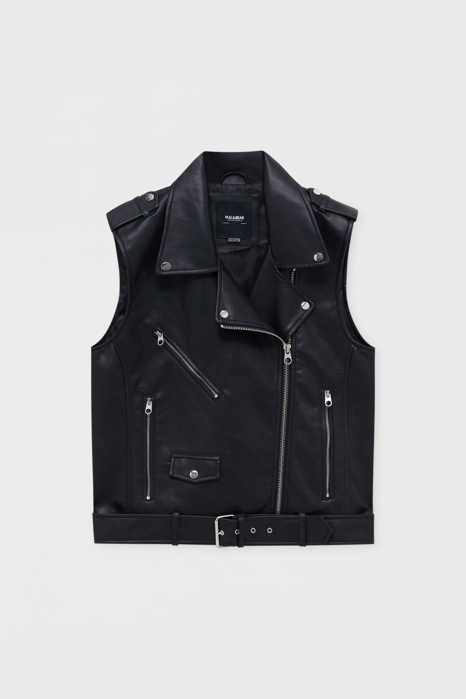 Chaleco biker efecto piel - PULL\u0026BEAR