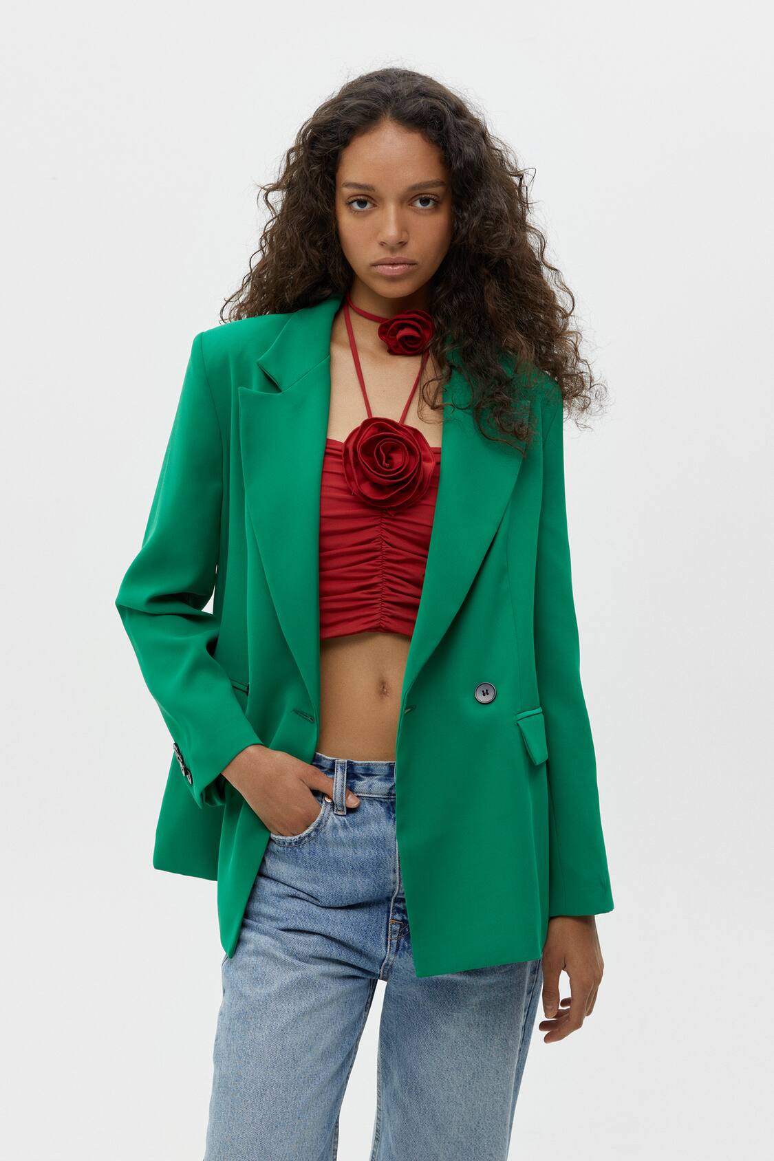 PULL&BEAR BLAZER DOUBLE BOUTONNAGE POCHES