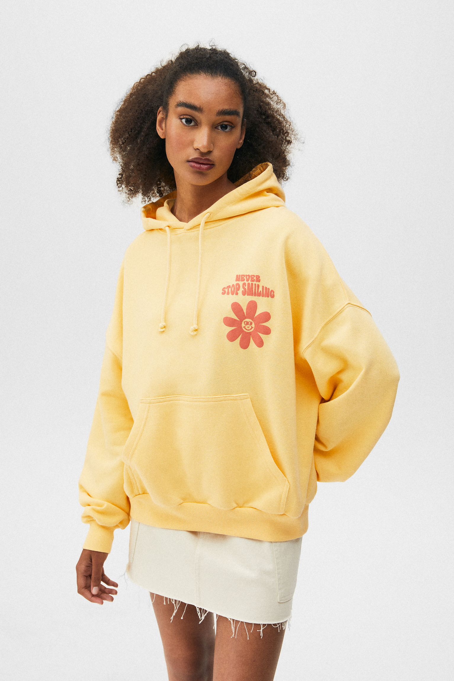 Sudadera oversize print margarita - PULL\u0026BEAR