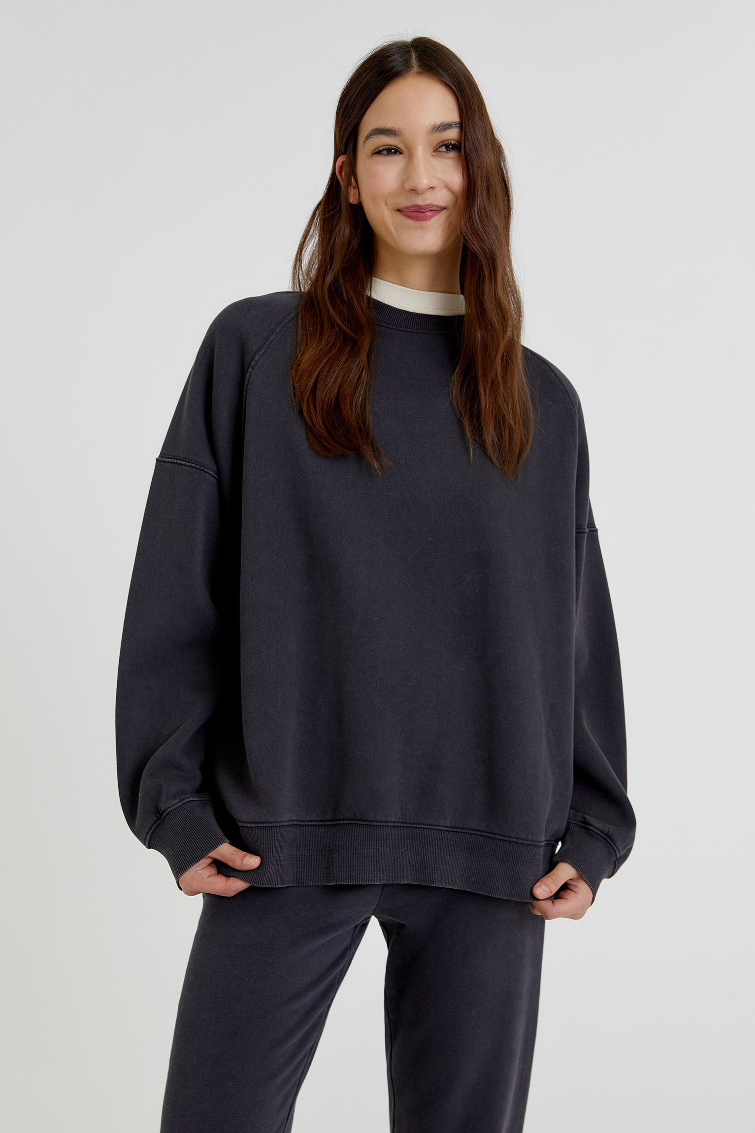Sudadera básica efecto lavado - PULL\u0026BEAR