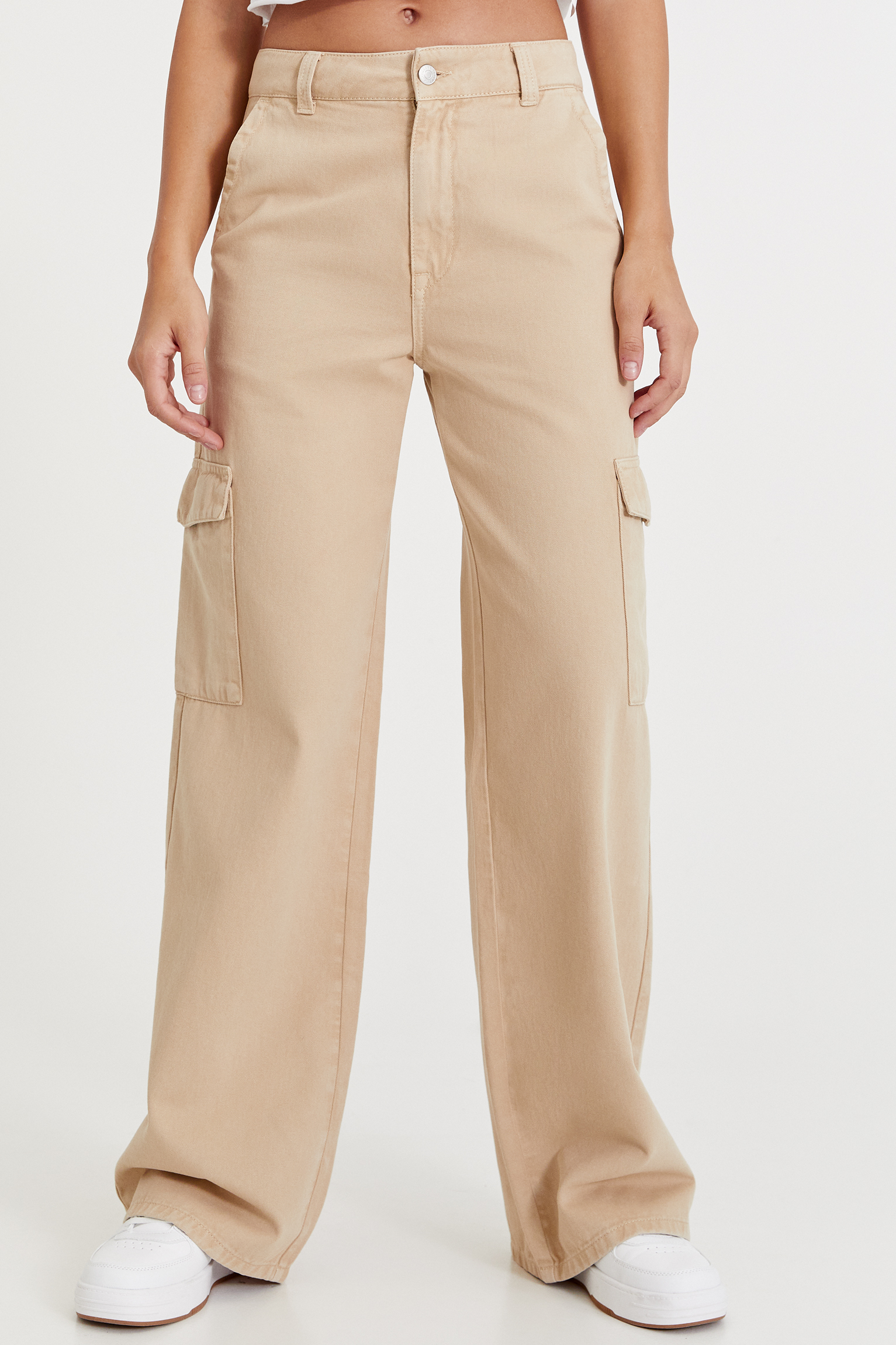 Pantalón wide leg cargo bolsillos - PULL\u0026BEAR