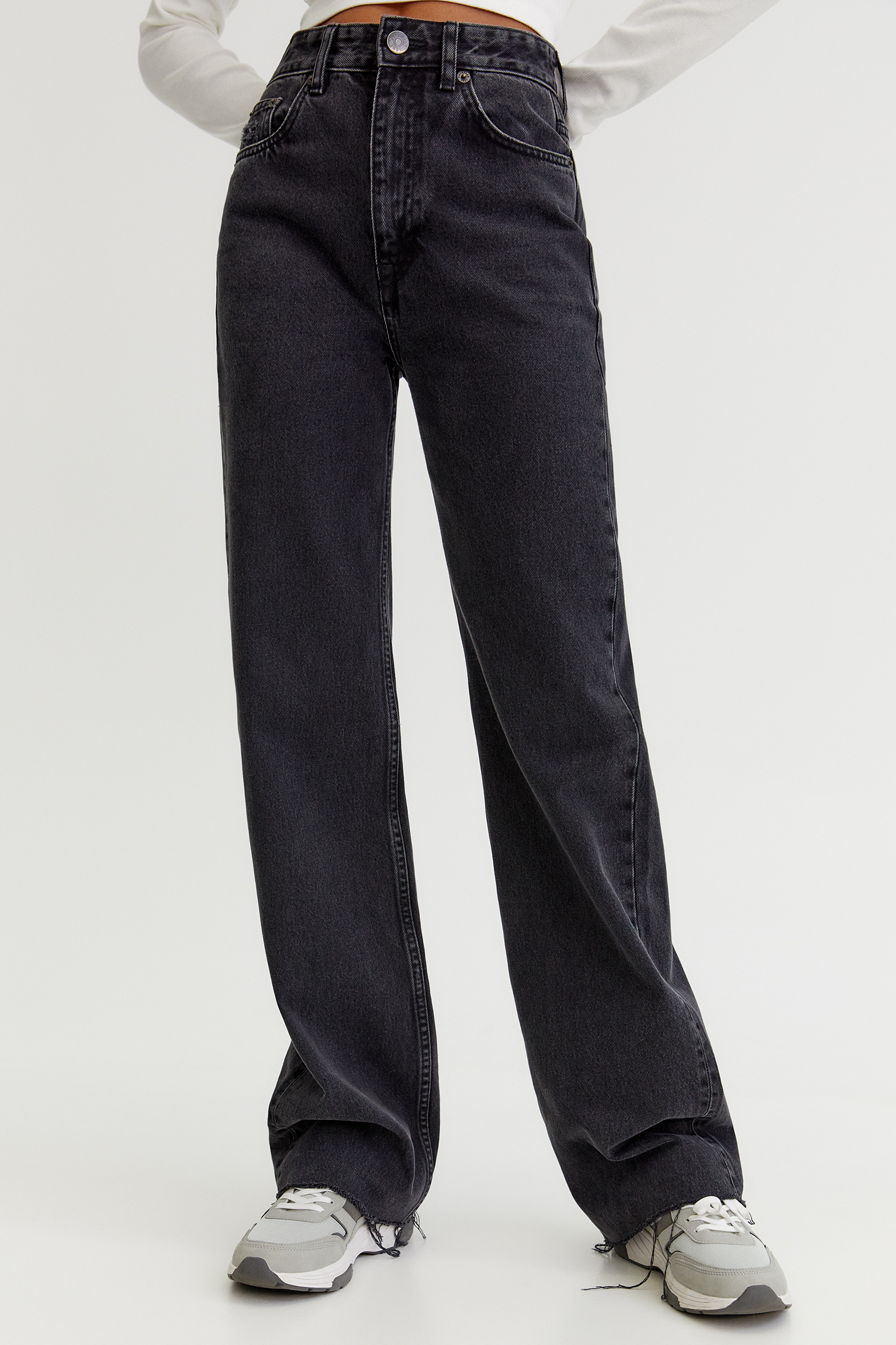 Jeans rectos tiro alto - PULL\u0026BEAR