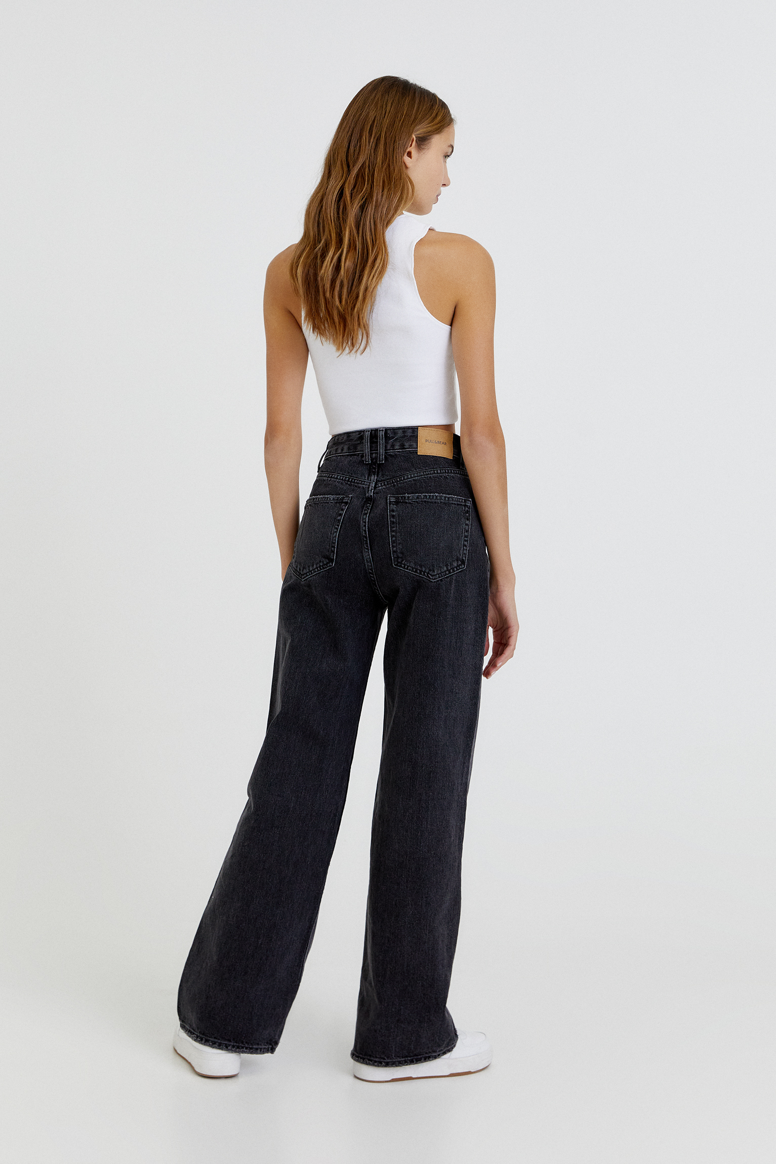 Jeans wide leg básicos tiro alto - PULL\u0026BEAR