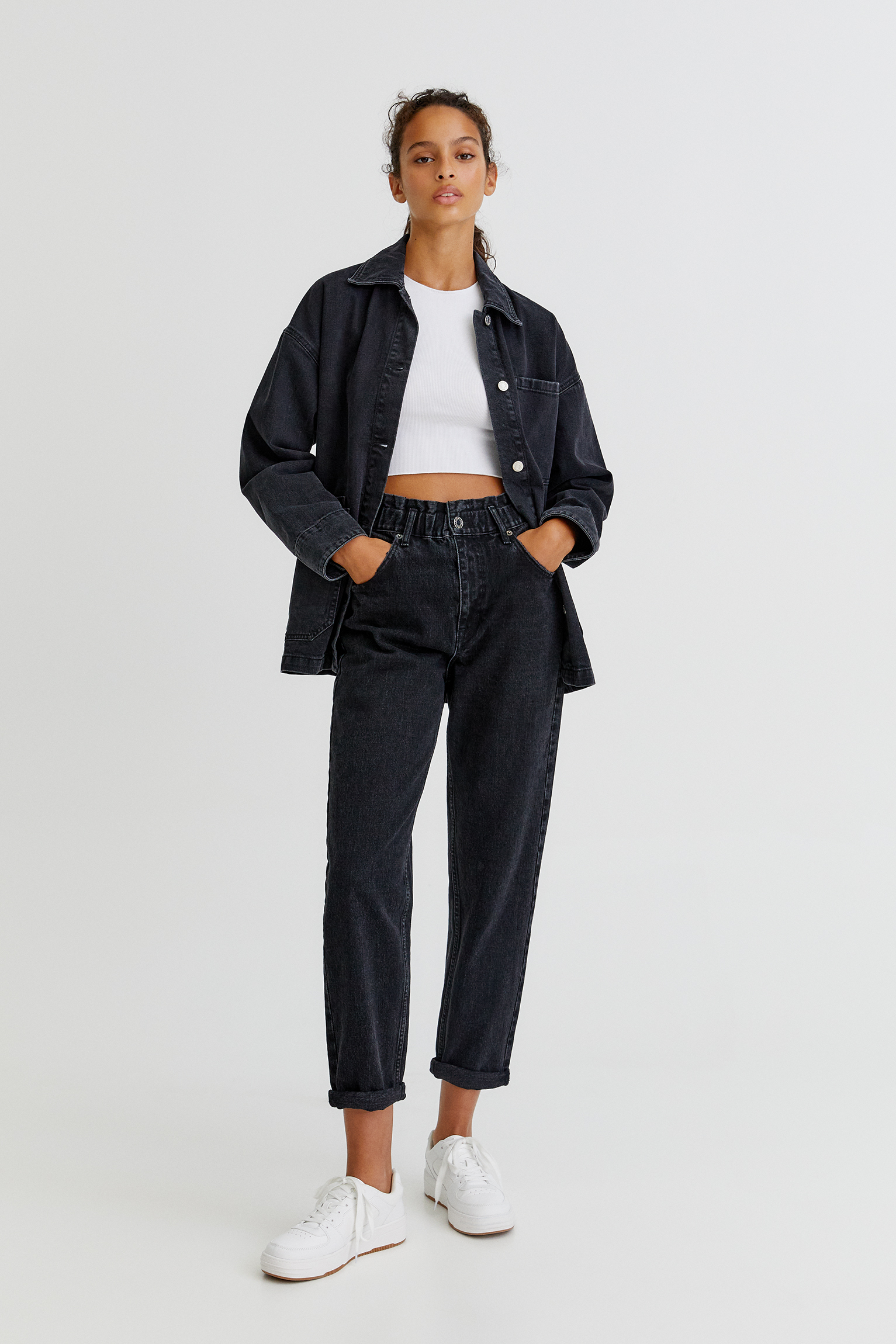Jeans slouchy paperbag - PULL\u0026BEAR