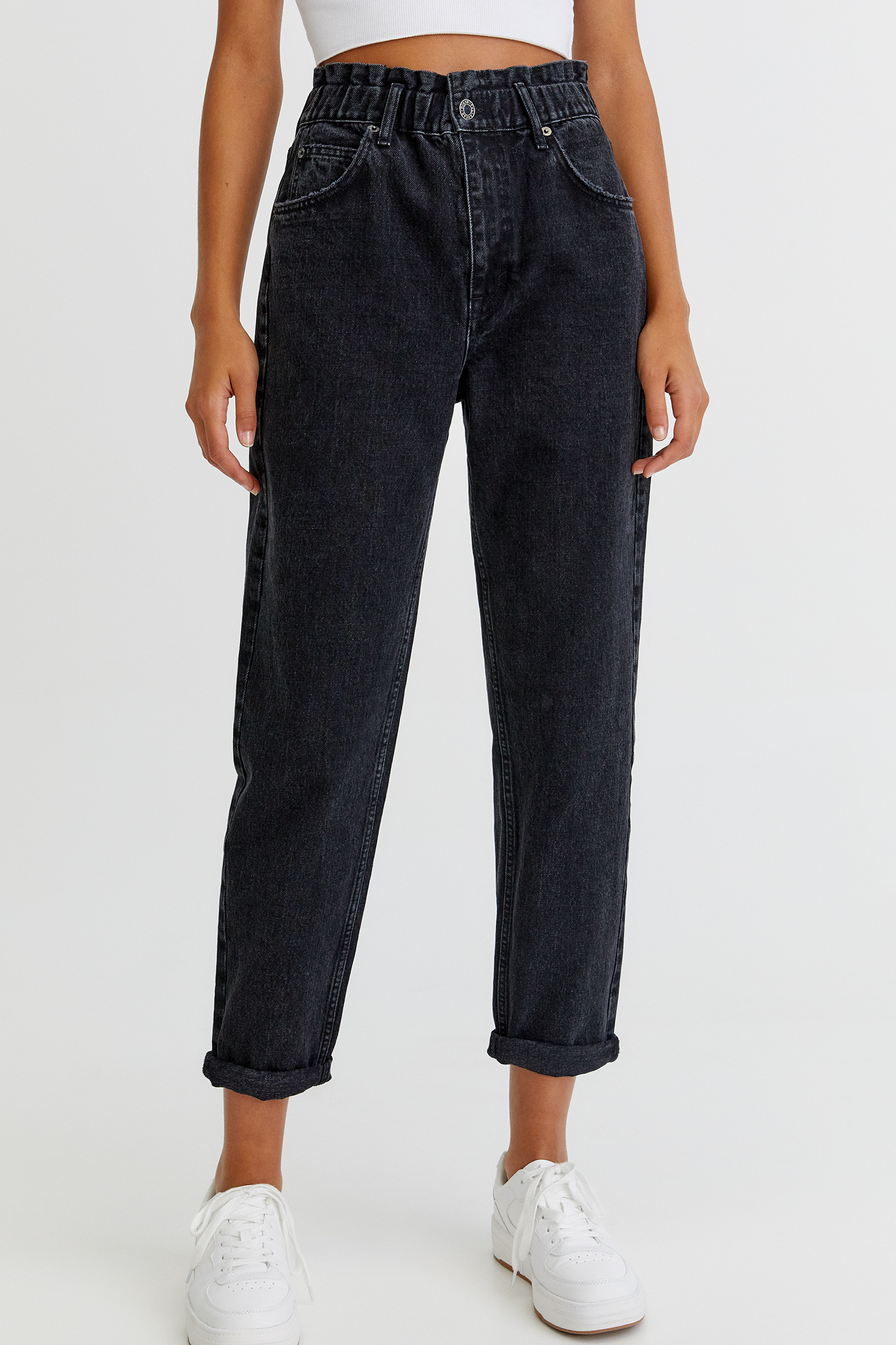 Jeans slouchy paperbag - PULL\u0026BEAR
