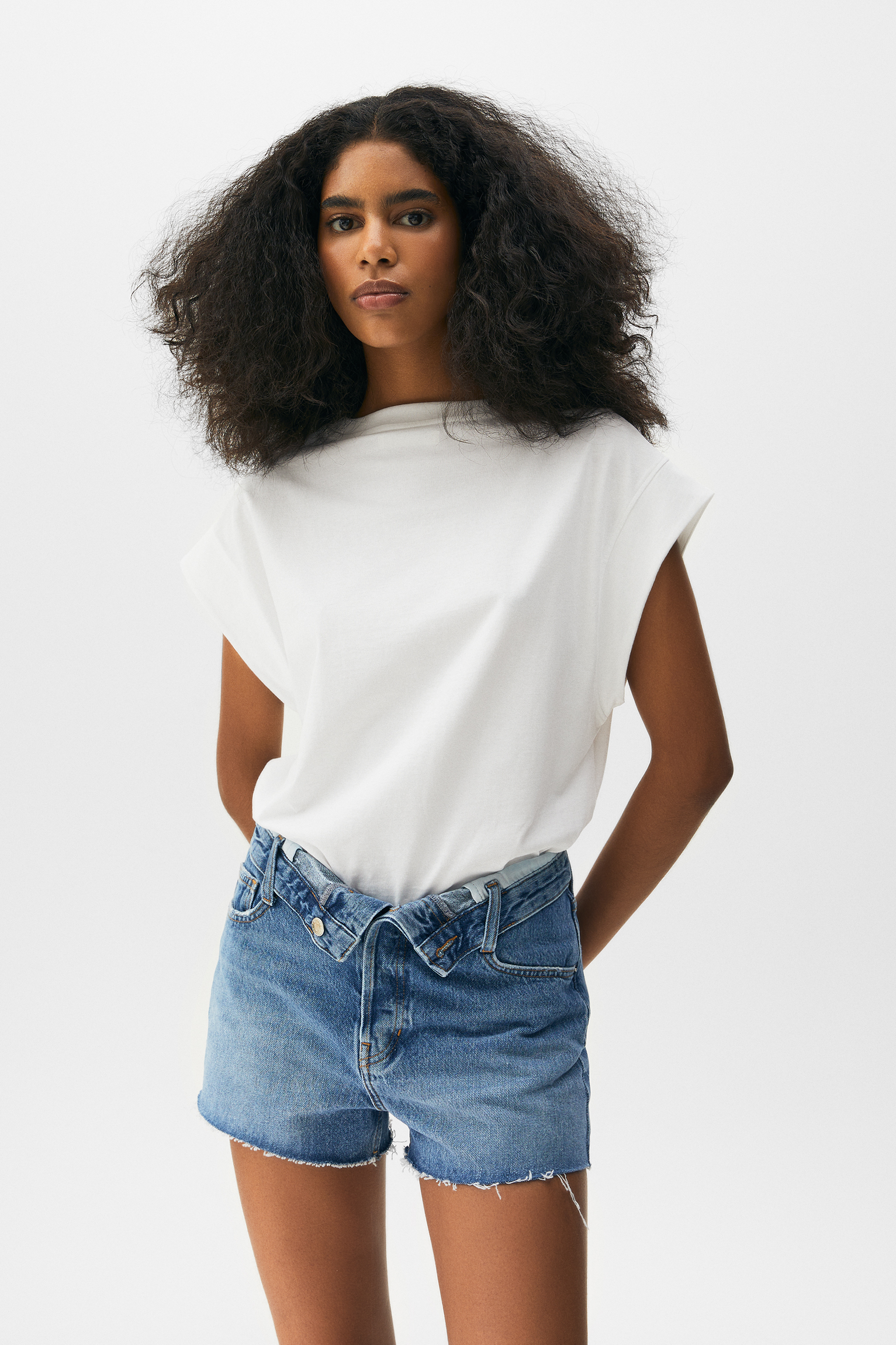 Short de mezclilla cintura vuelta - PULL\u0026BEAR