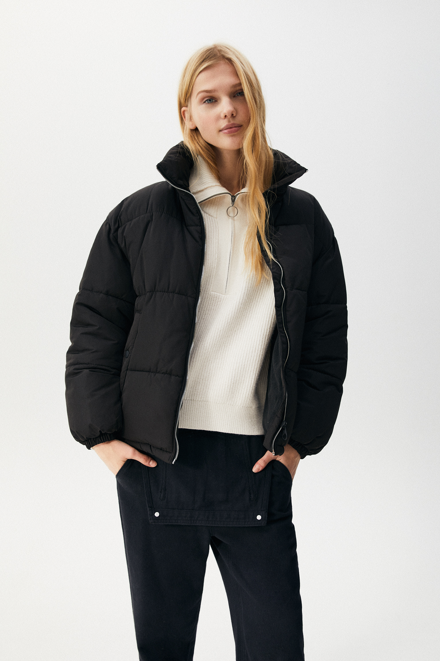 pull and bear red puffer jacket