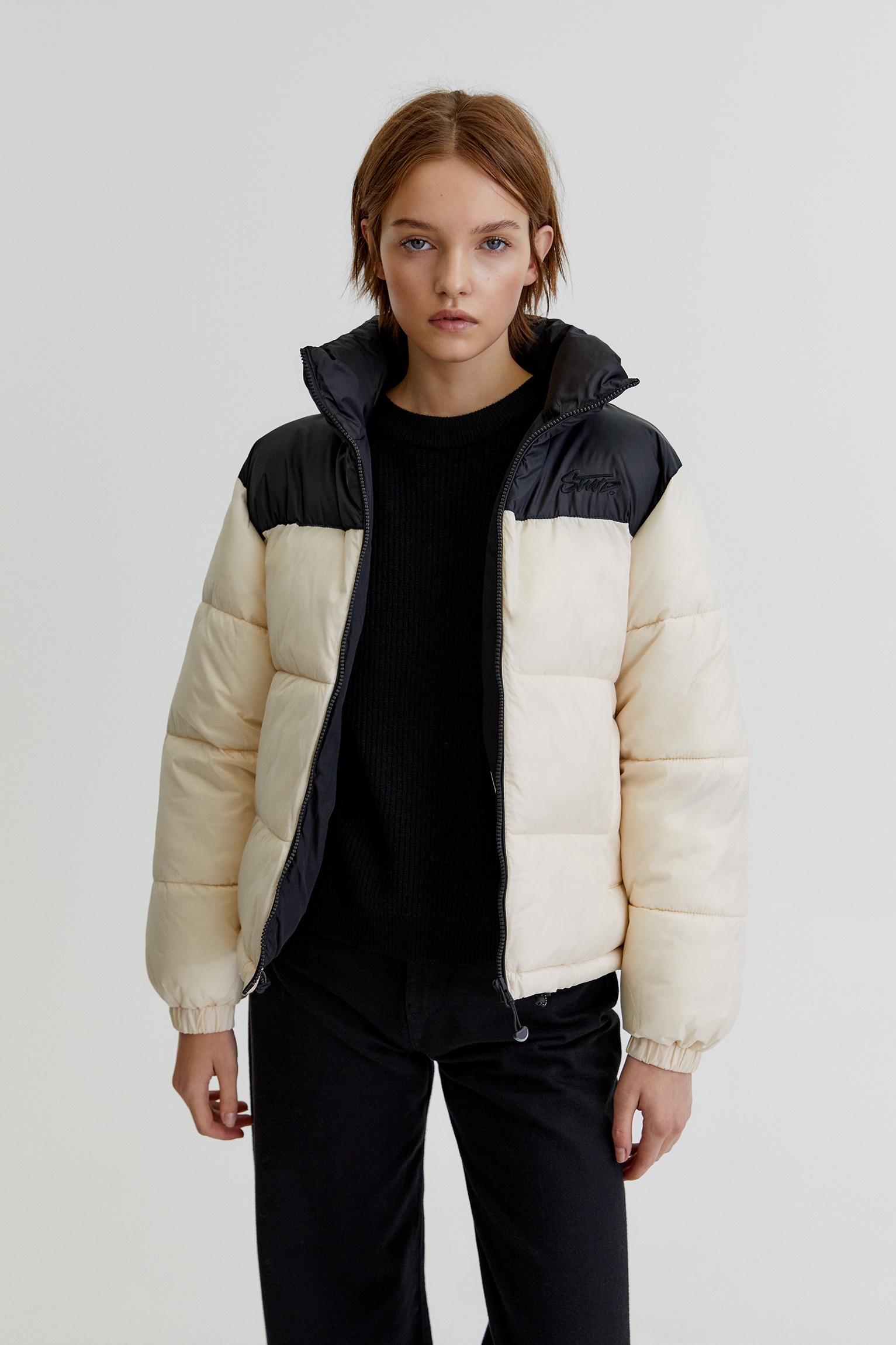 pull and bear blue puffer jacket